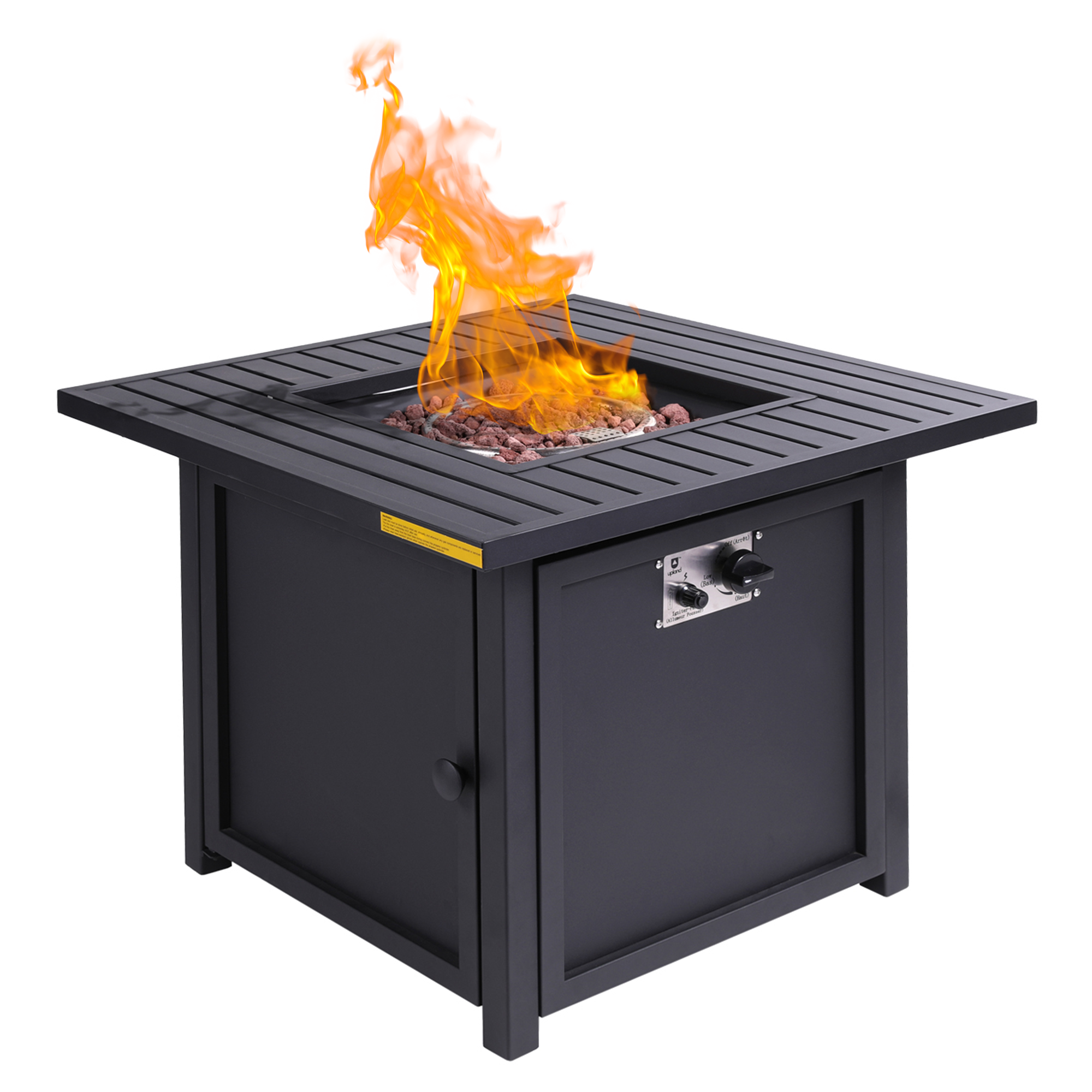 Square Steel Outdoor Fire Pit Table with Lid