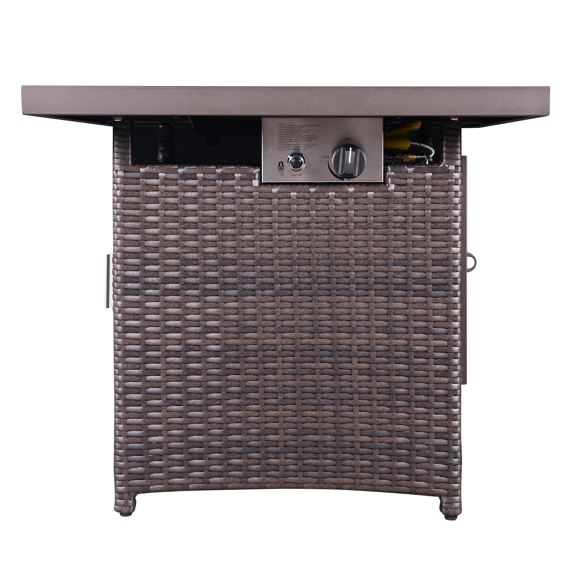 Square Steel Outdoor Fire Pit Table with Lid