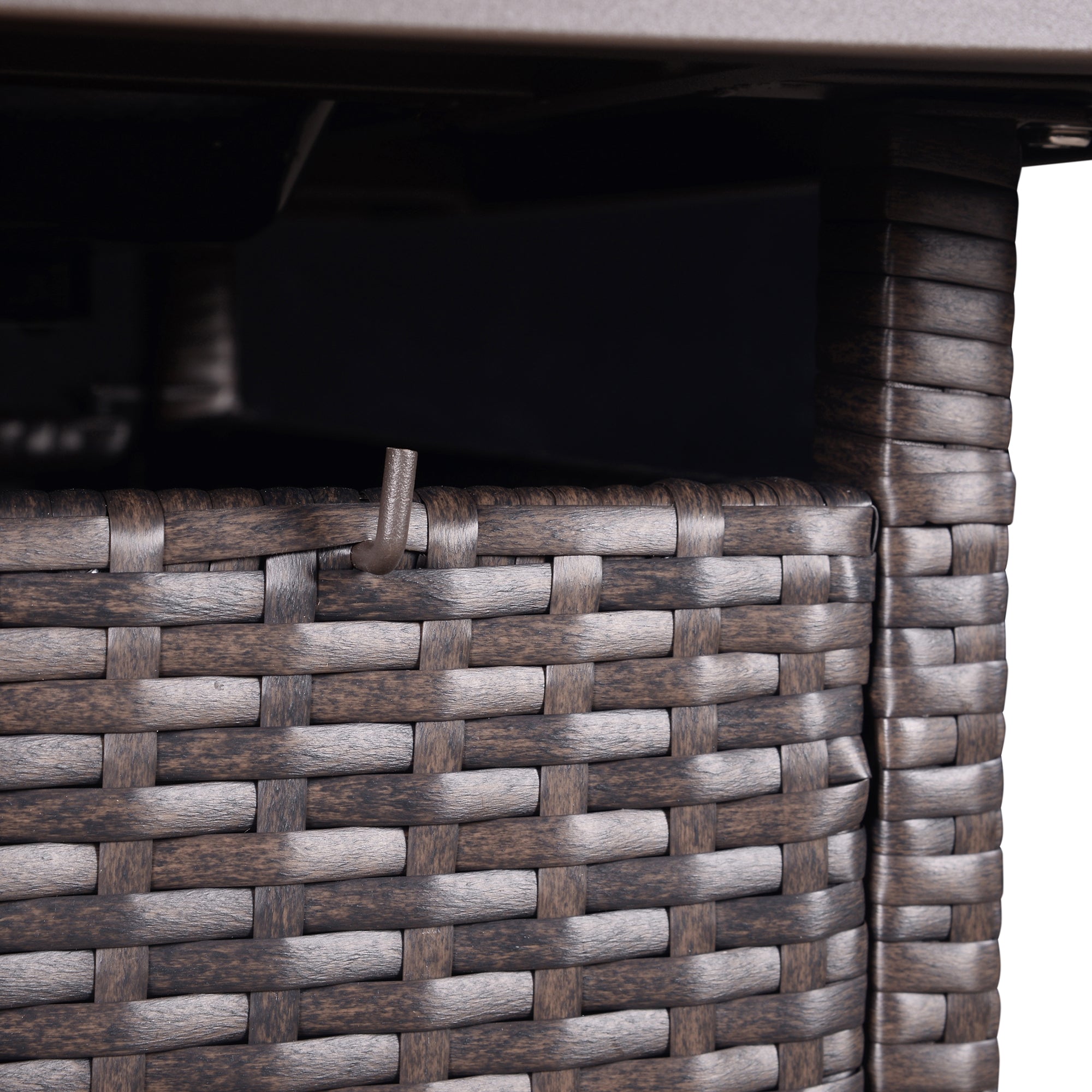 Square Steel Outdoor Fire Pit Table with Lid