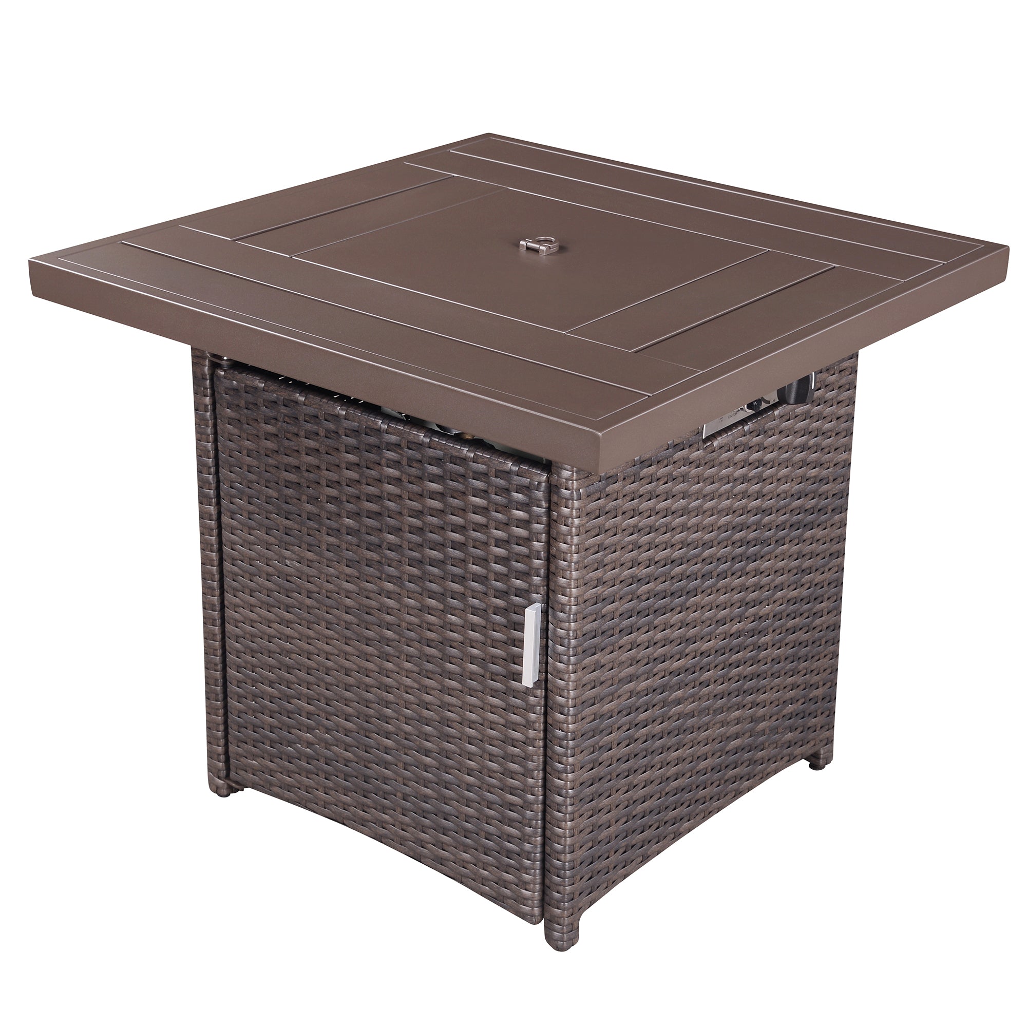 Square Steel Outdoor Fire Pit Table with Lid