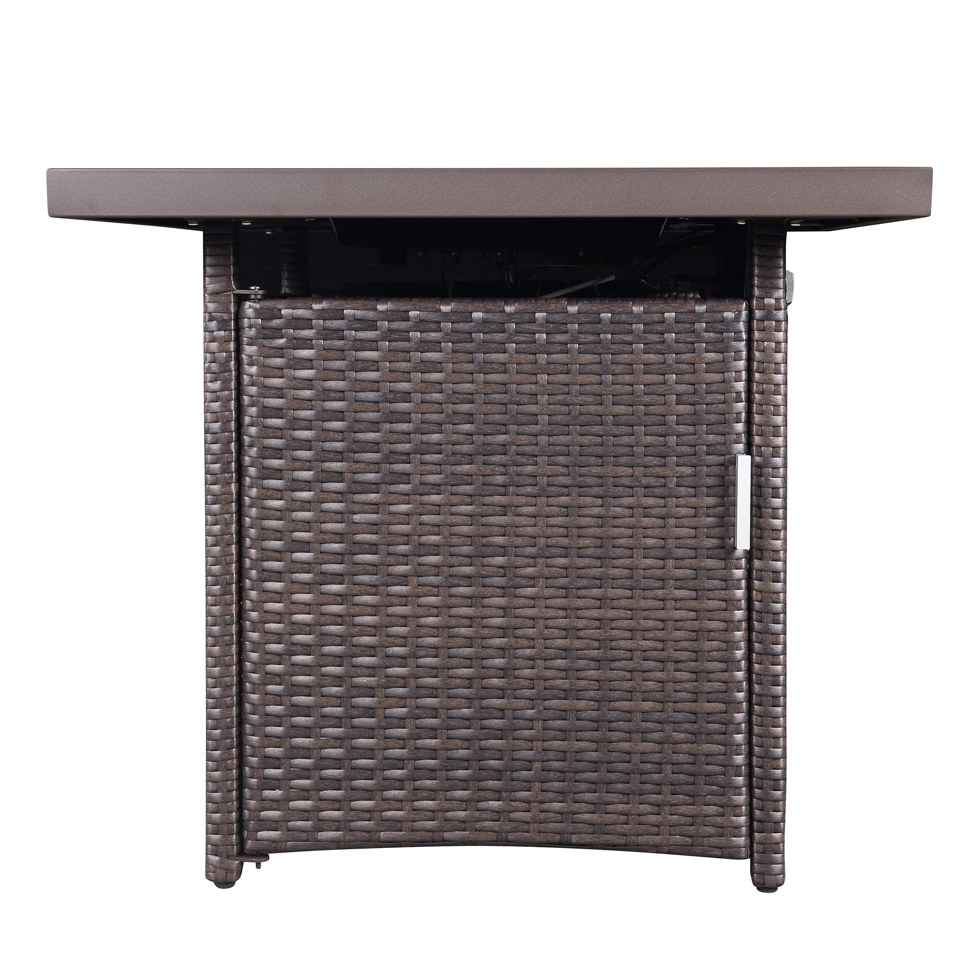 Square Steel Outdoor Fire Pit Table with Lid
