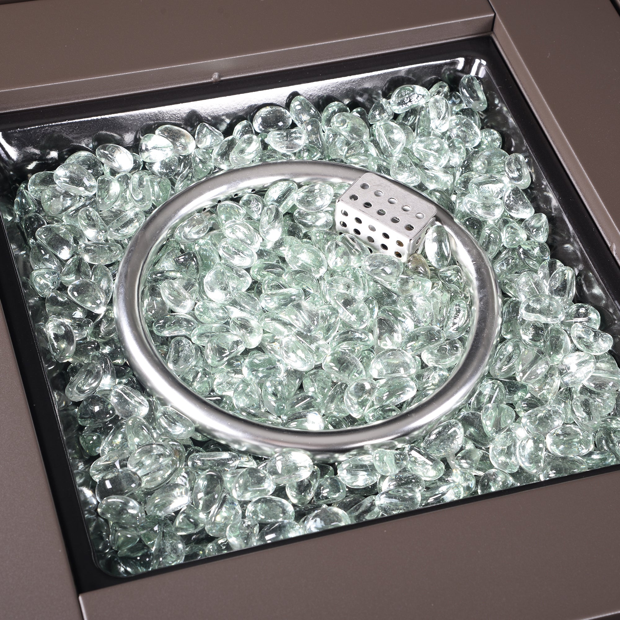 Square Steel Outdoor Fire Pit Table with Lid