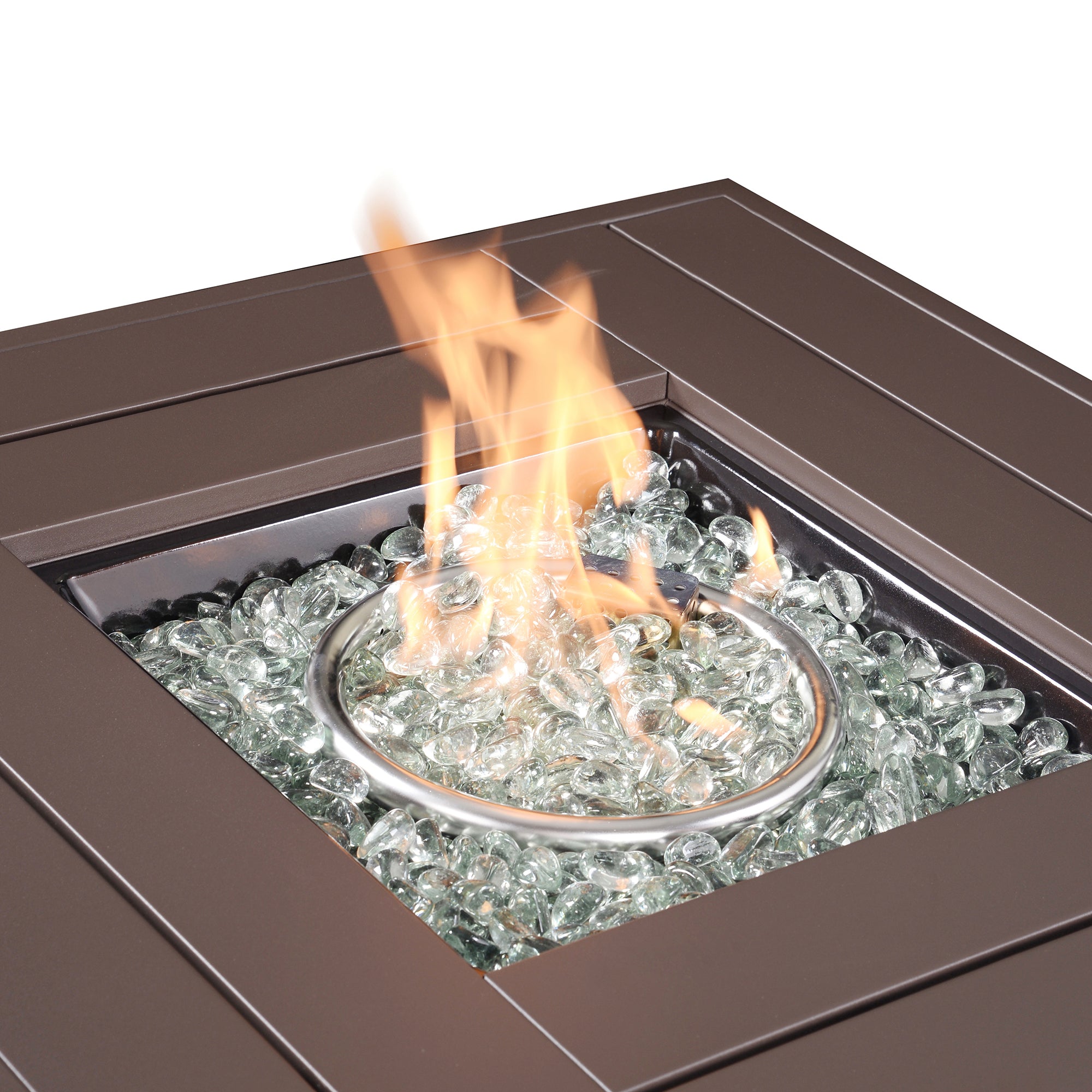 Square Steel Outdoor Fire Pit Table with Lid