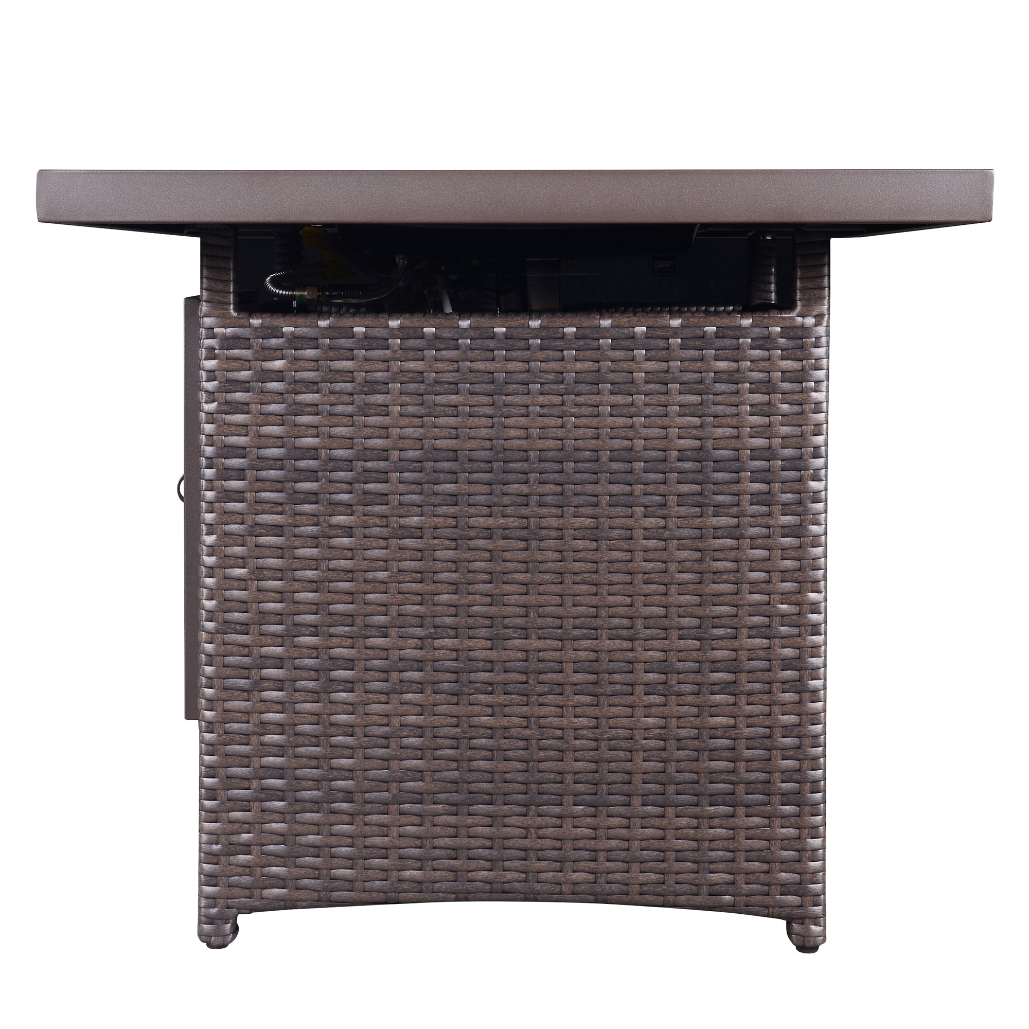 Square Steel Outdoor Fire Pit Table with Lid
