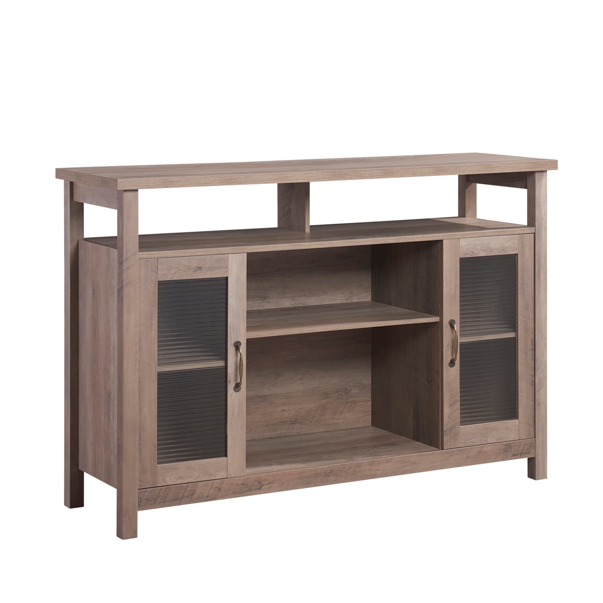52" Wide Wood 2-door Sideboard with Exterior Shelves