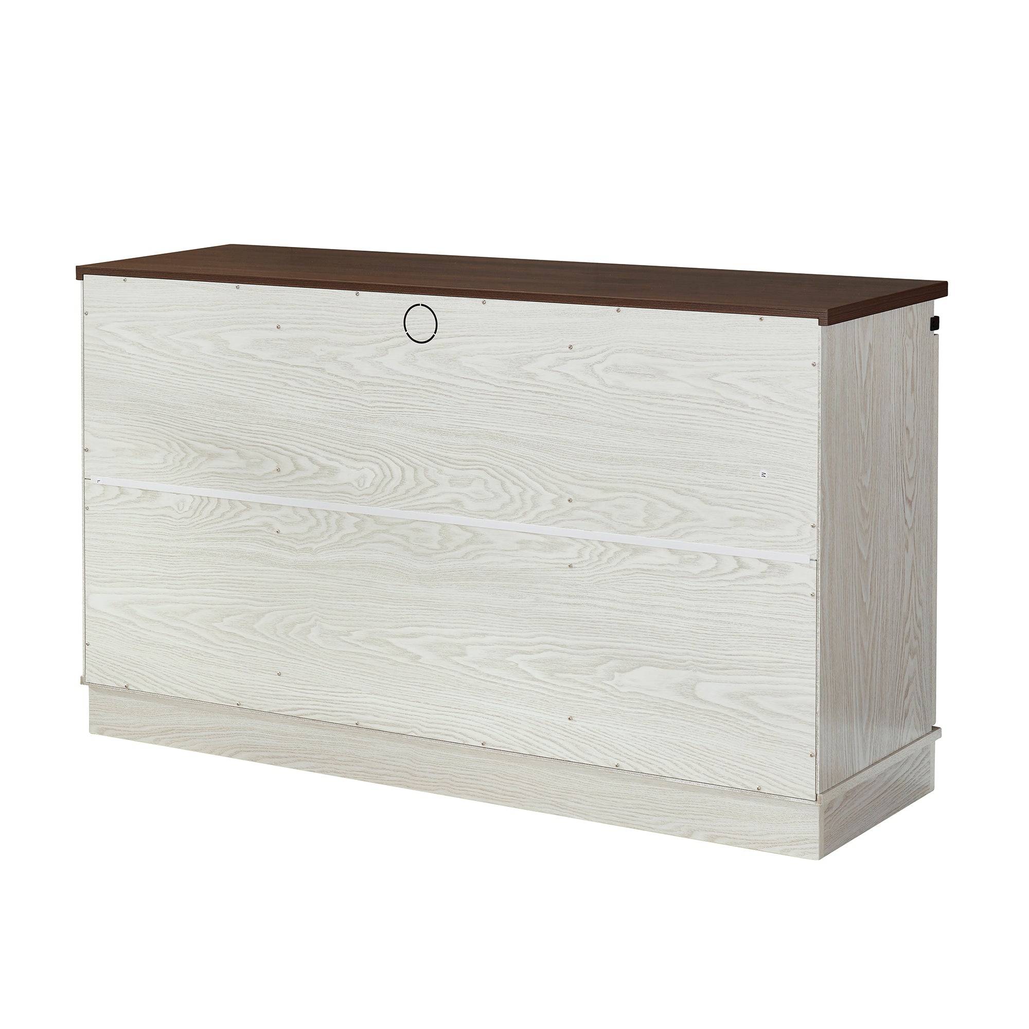 52" Wide Wood 2 Sliding Barn Doors Buffet Sideboard with Exterior Shelves