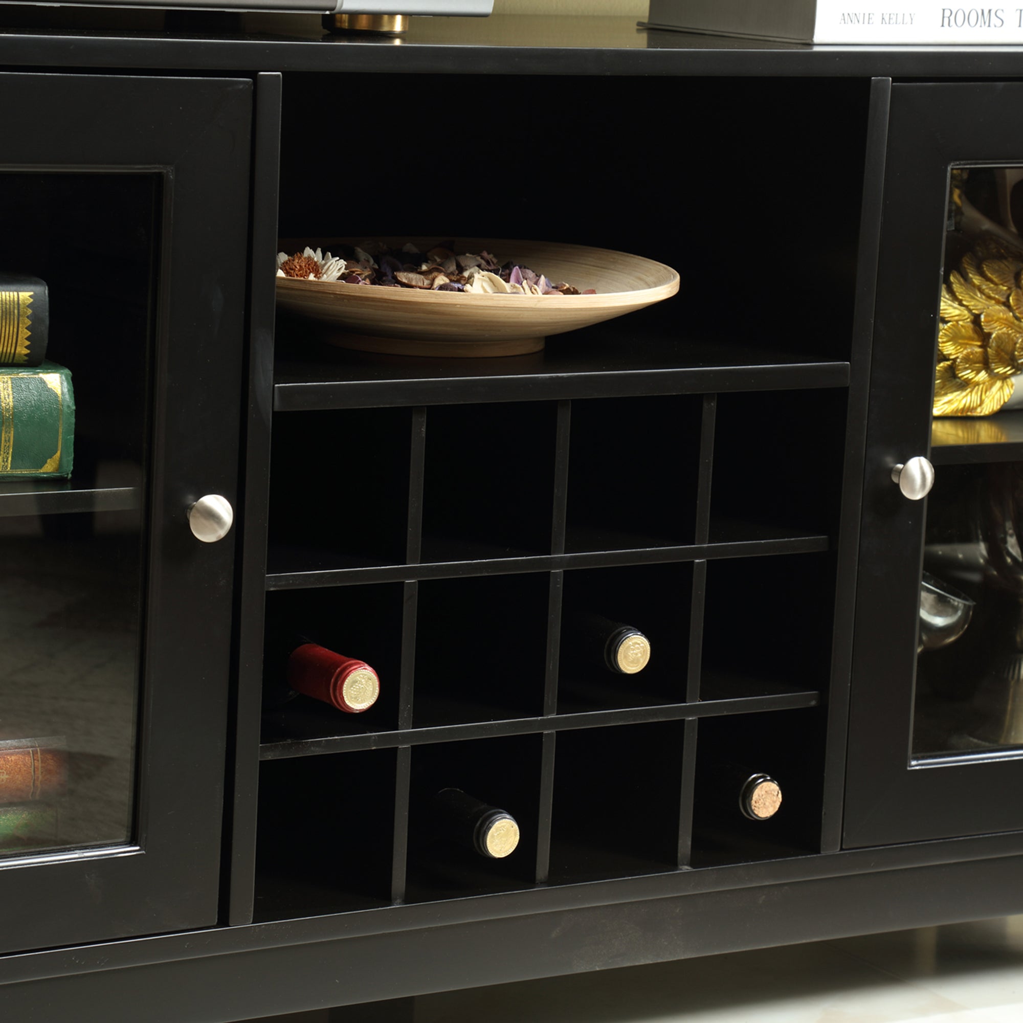 52" Wide Wood 2-door Buffet Cabinet with Exterior Shelves