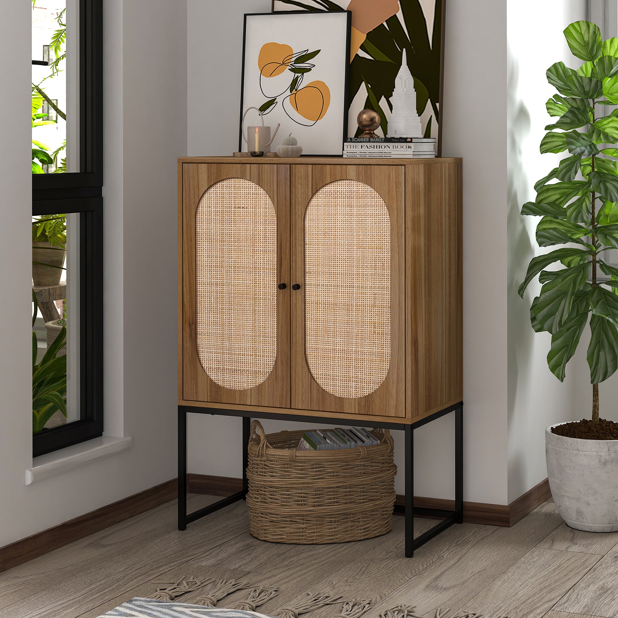 41" Tall  2-door Accent Cabinet with Adjustable Inner Shelves