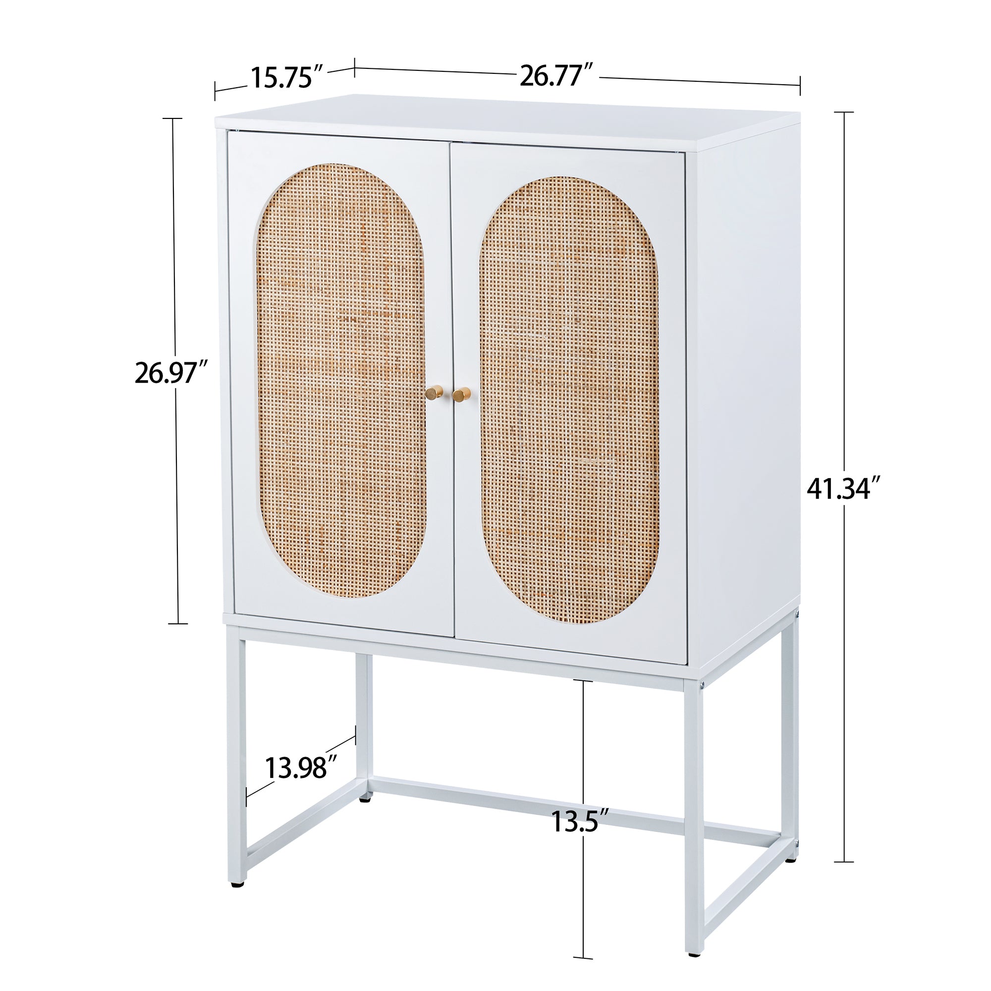 41" Tall  2-door Accent Cabinet with Adjustable Inner Shelves