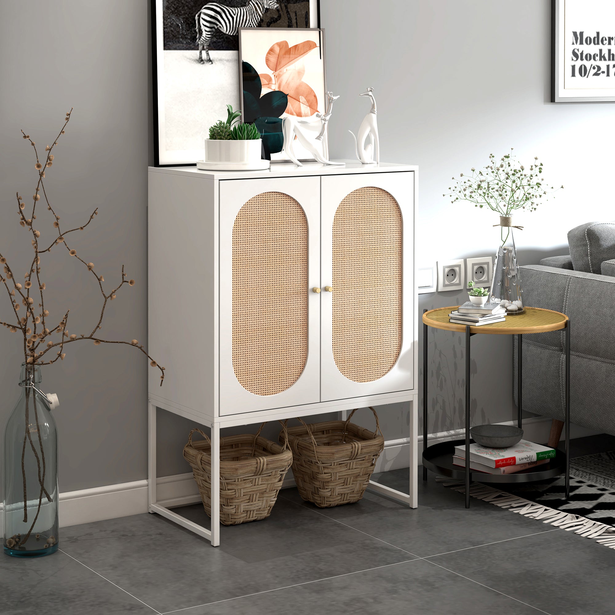 41" Tall  2-door Accent Cabinet with Adjustable Inner Shelves