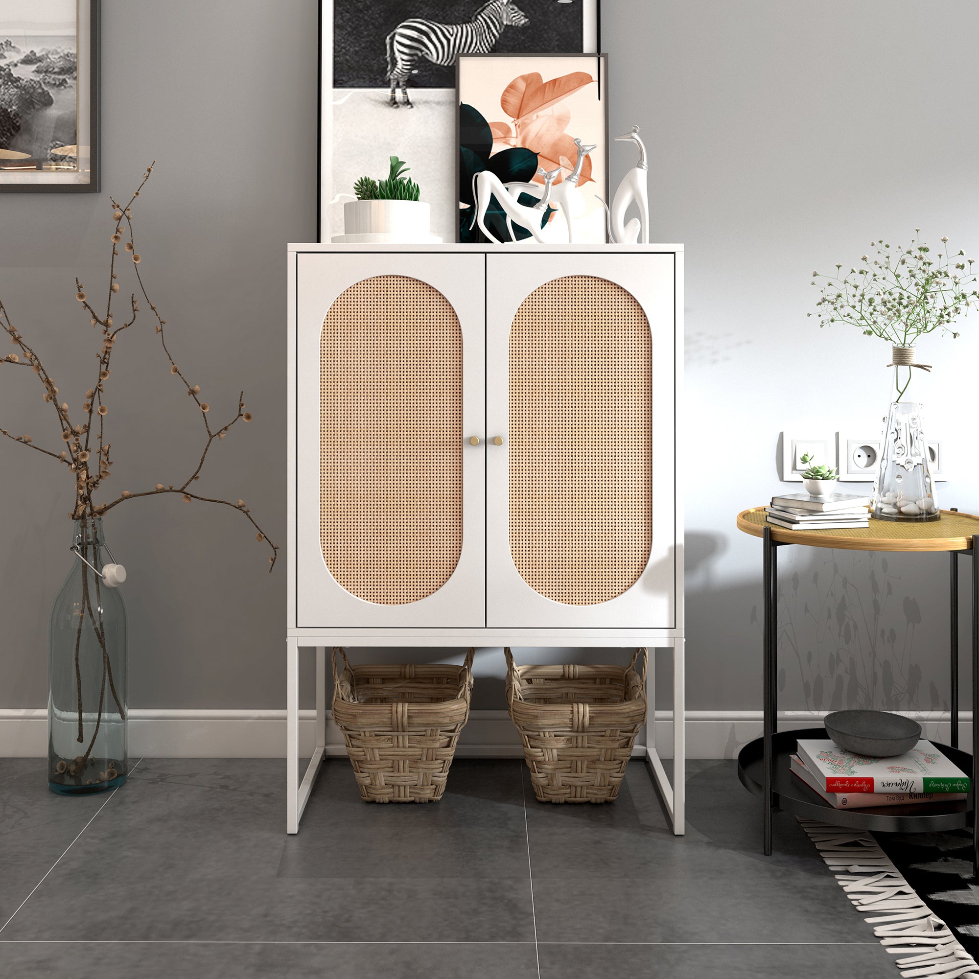 41" Tall  2-door Accent Cabinet with Adjustable Inner Shelves