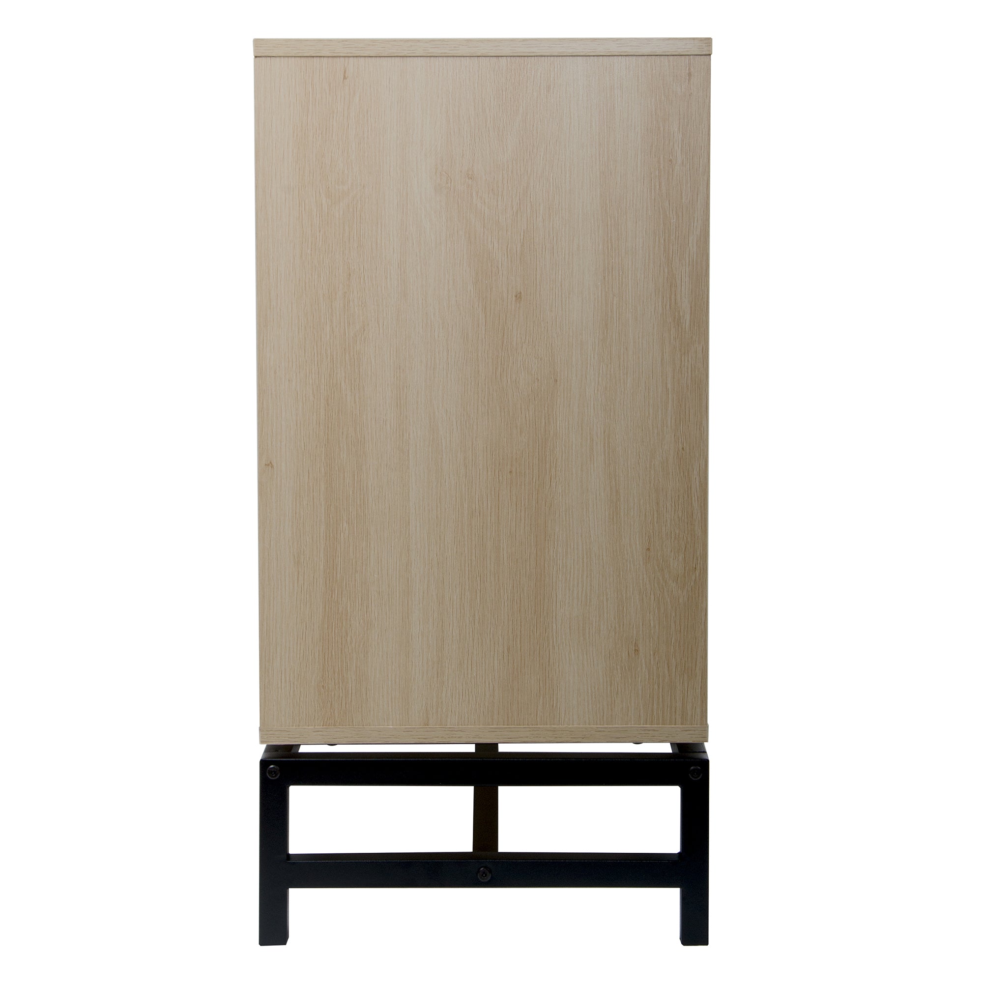 32" Tall Wood 2-door Accent Cabinet with Rattan Door
