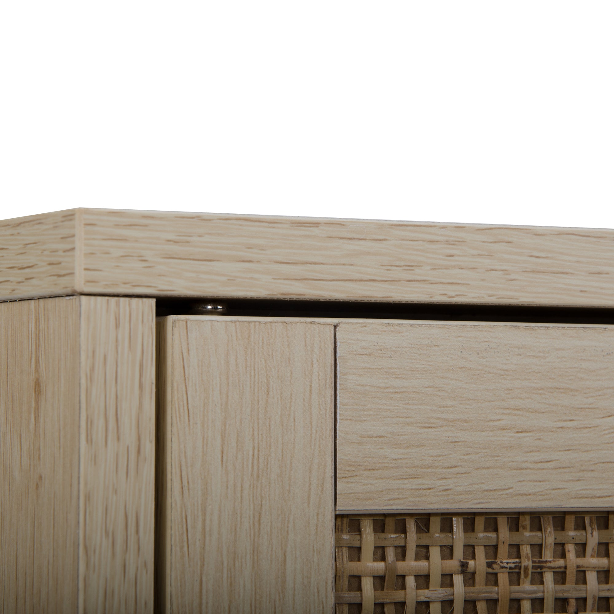32" Tall Wood 2-door Accent Cabinet with Rattan Door