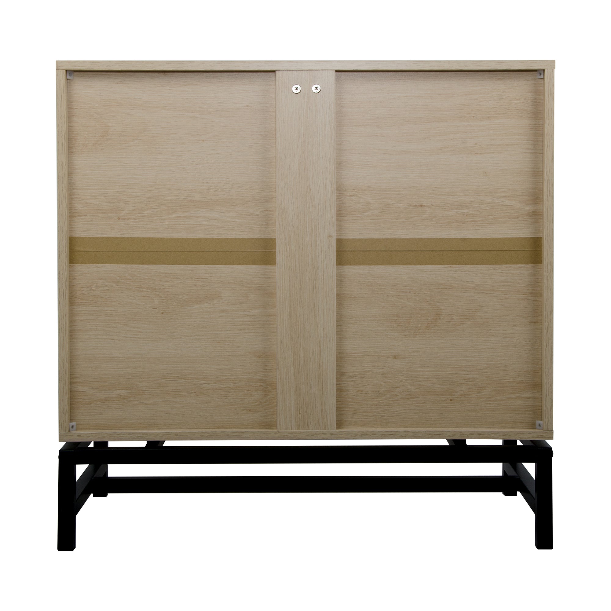 32" Tall Wood 2-door Accent Cabinet with Rattan Door