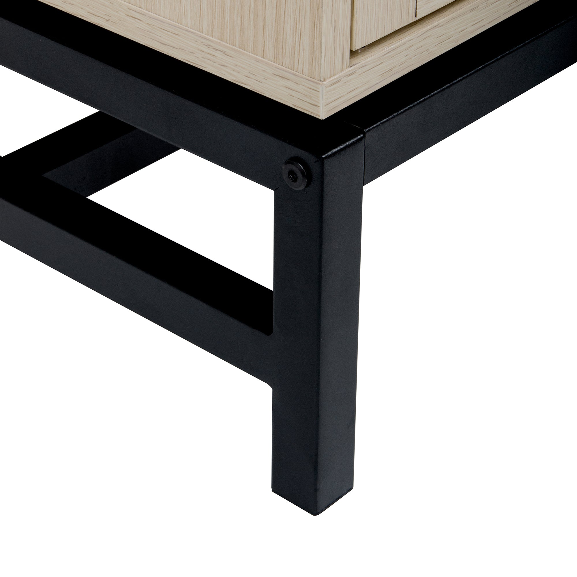 32" Tall Wood 2-door Accent Cabinet with Rattan Door