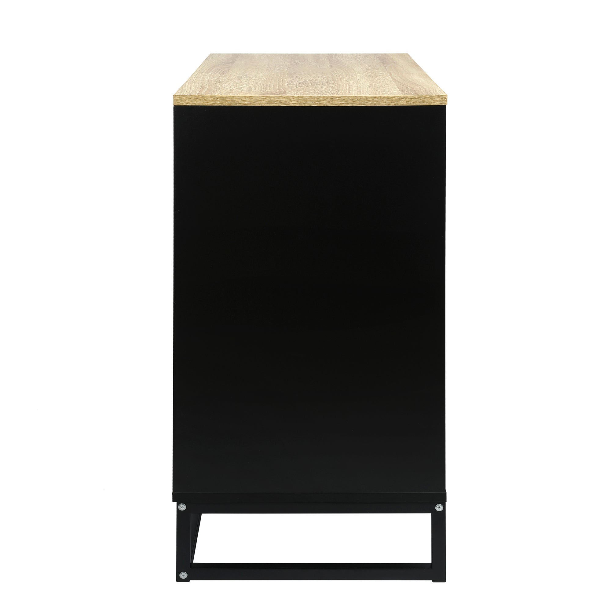 30" Tall Wood 2-door Accent Cabinet with Iron Door