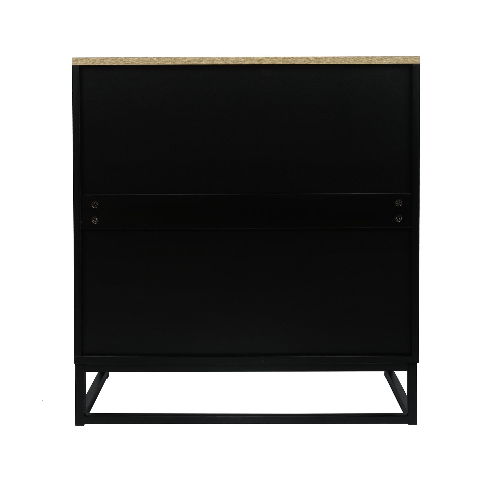30" Tall Wood 2-door Accent Cabinet with Iron Door