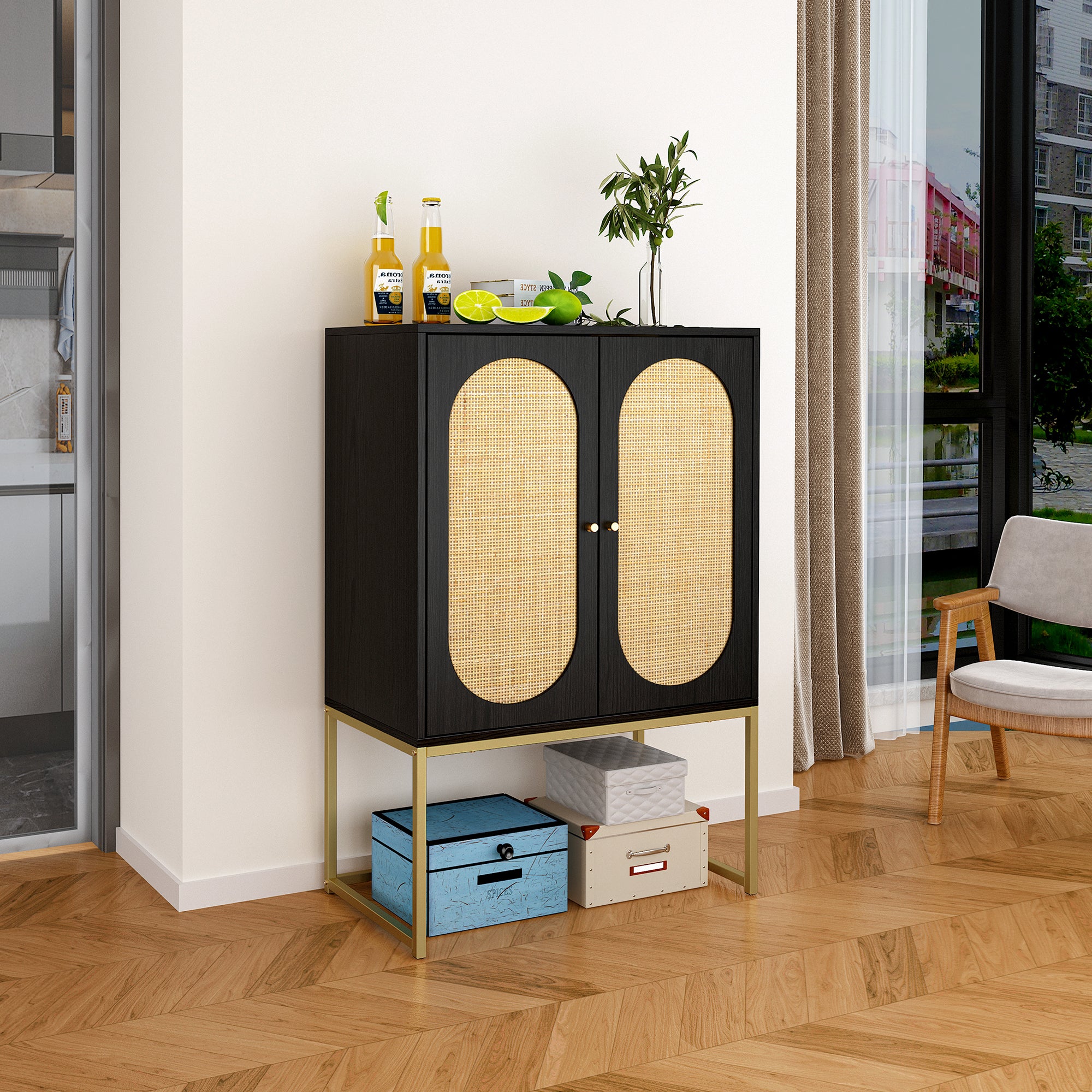 40" Tall  2-door Accent Cabinet with Adjustable Inner Shelves