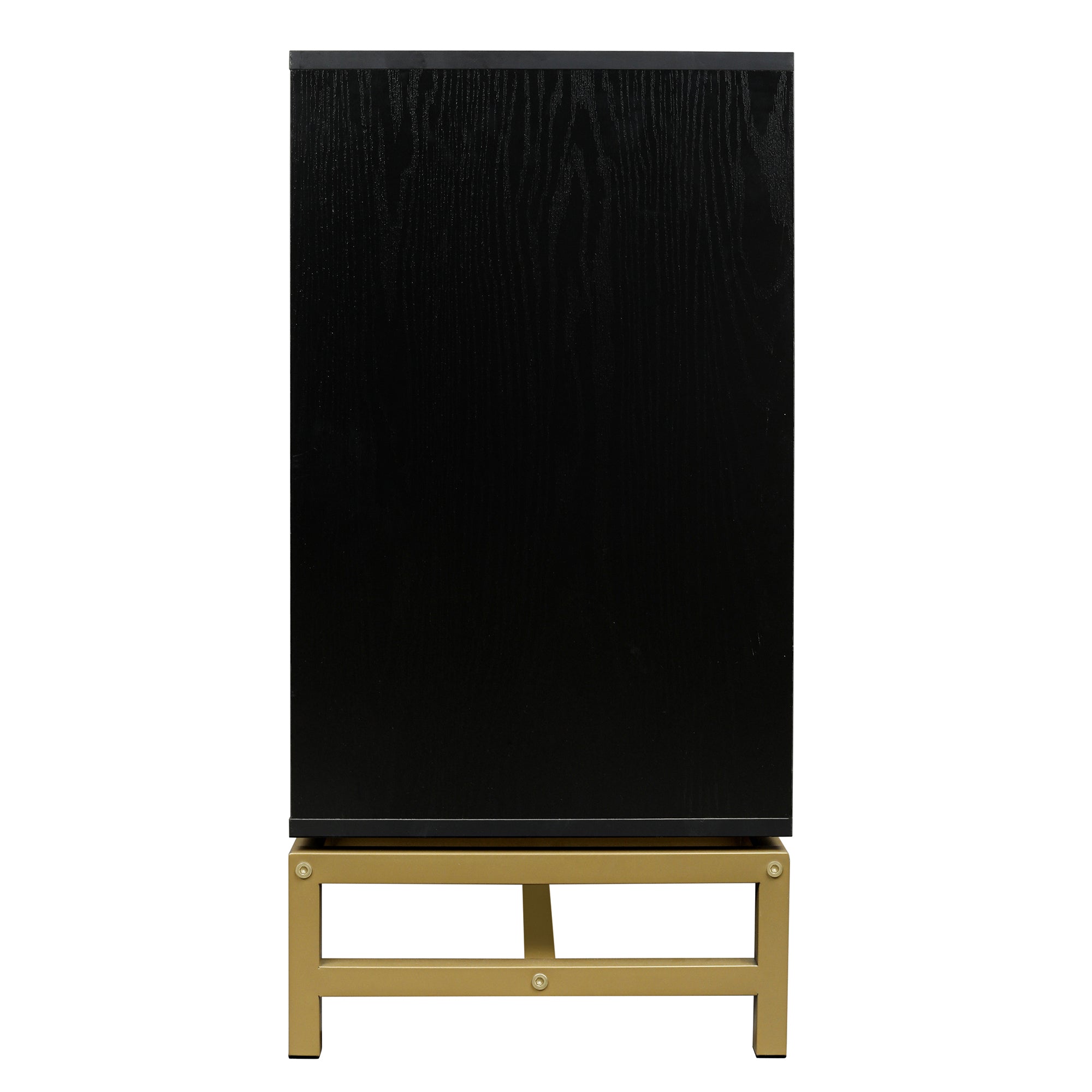 32" Tall Wood 2-door Accent Cabinet with Rattan Door