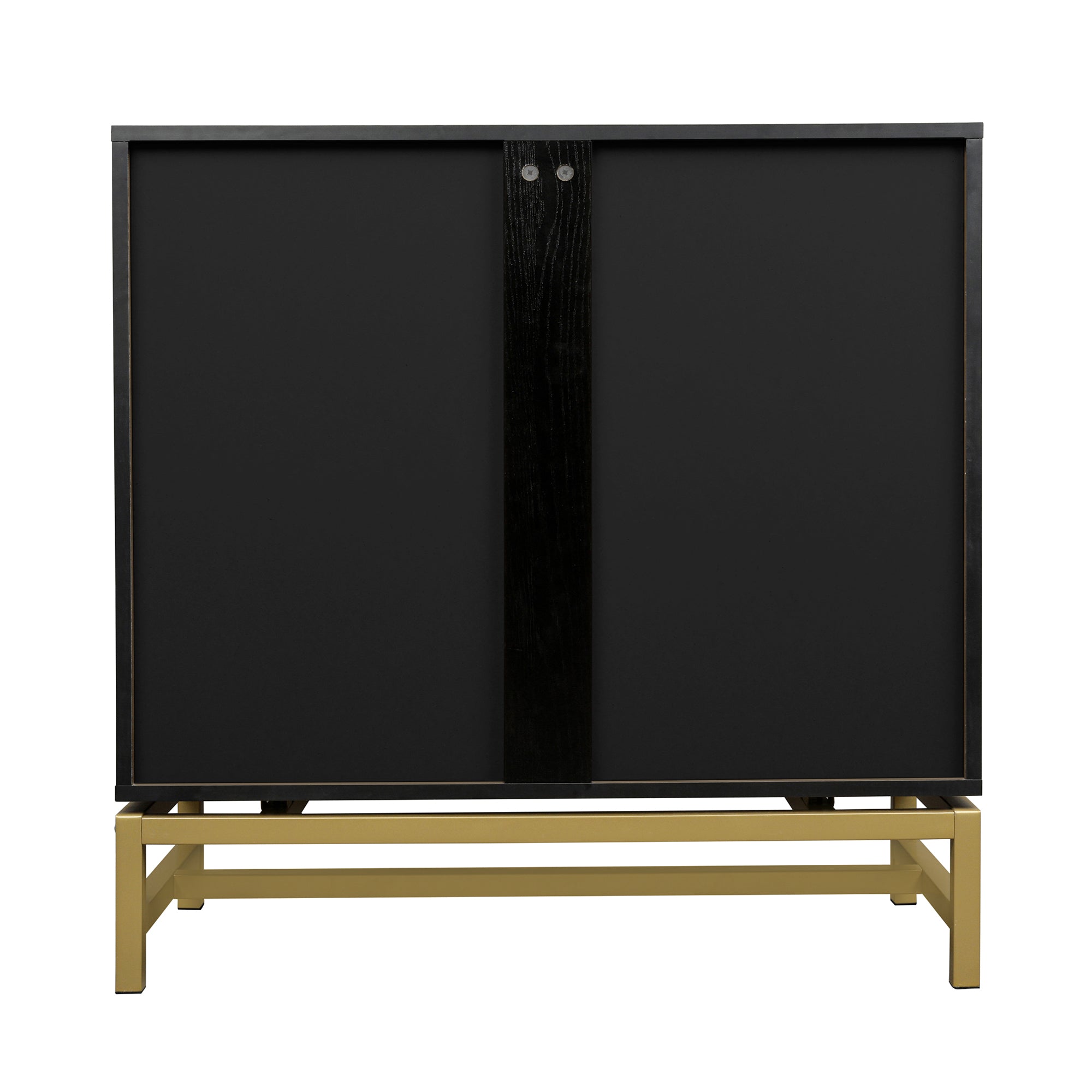 32" Tall Wood 2-door Accent Cabinet with Rattan Door