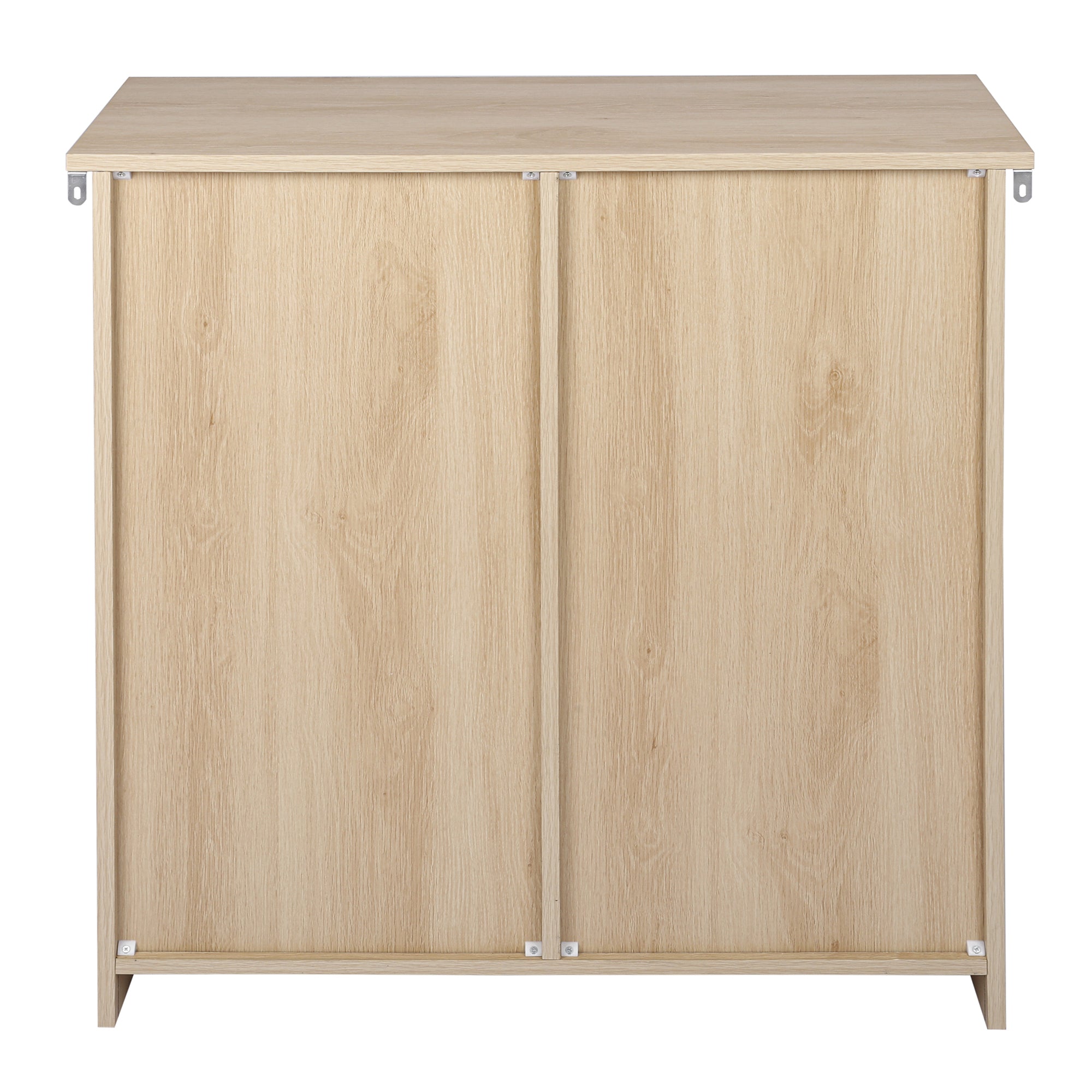 32" Tall Wood 1 Door Accent Cabinet with Exterior Shelves
