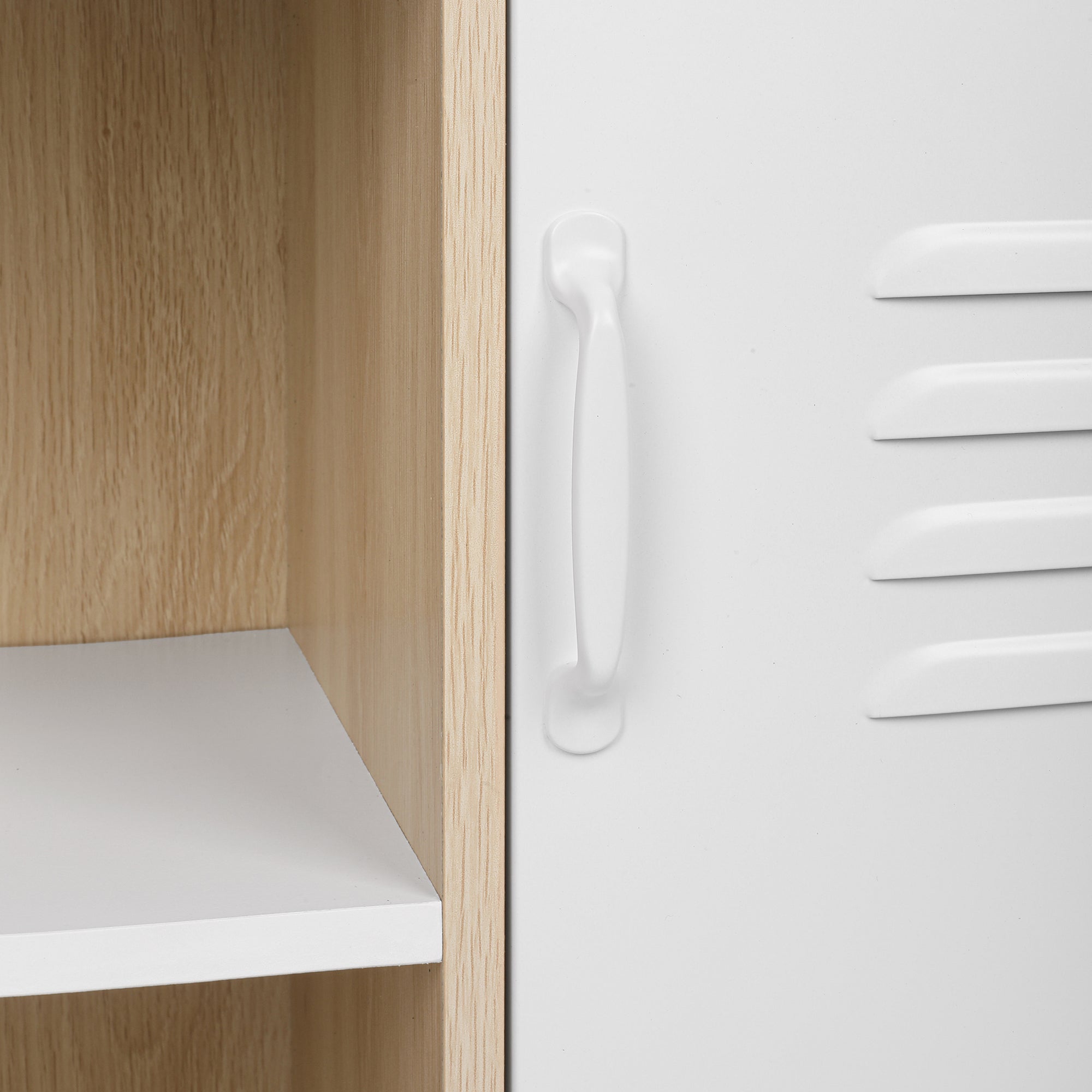 32" Tall Wood 1 Door Accent Cabinet with Exterior Shelves