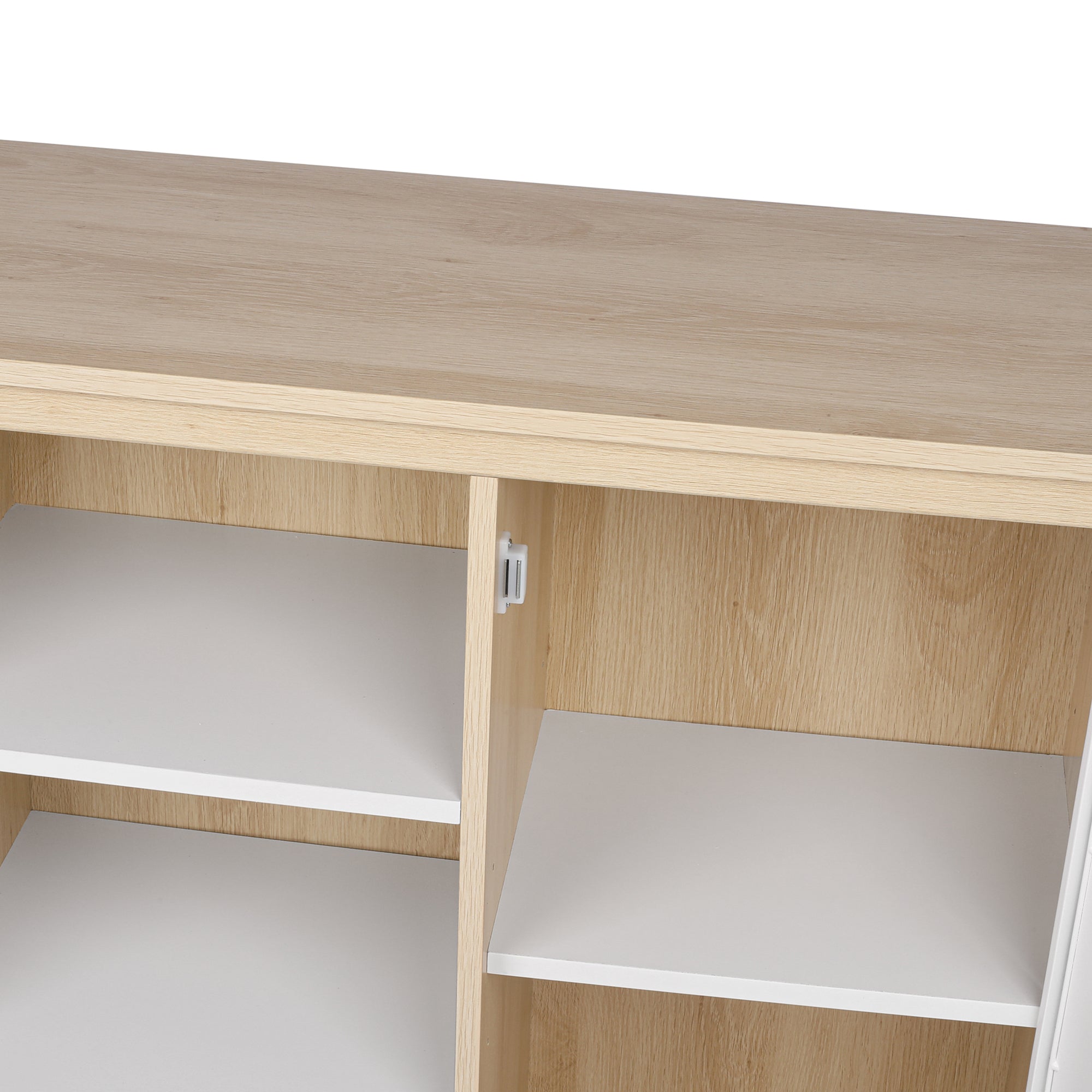 32" Tall Wood 1 Door Accent Cabinet with Exterior Shelves