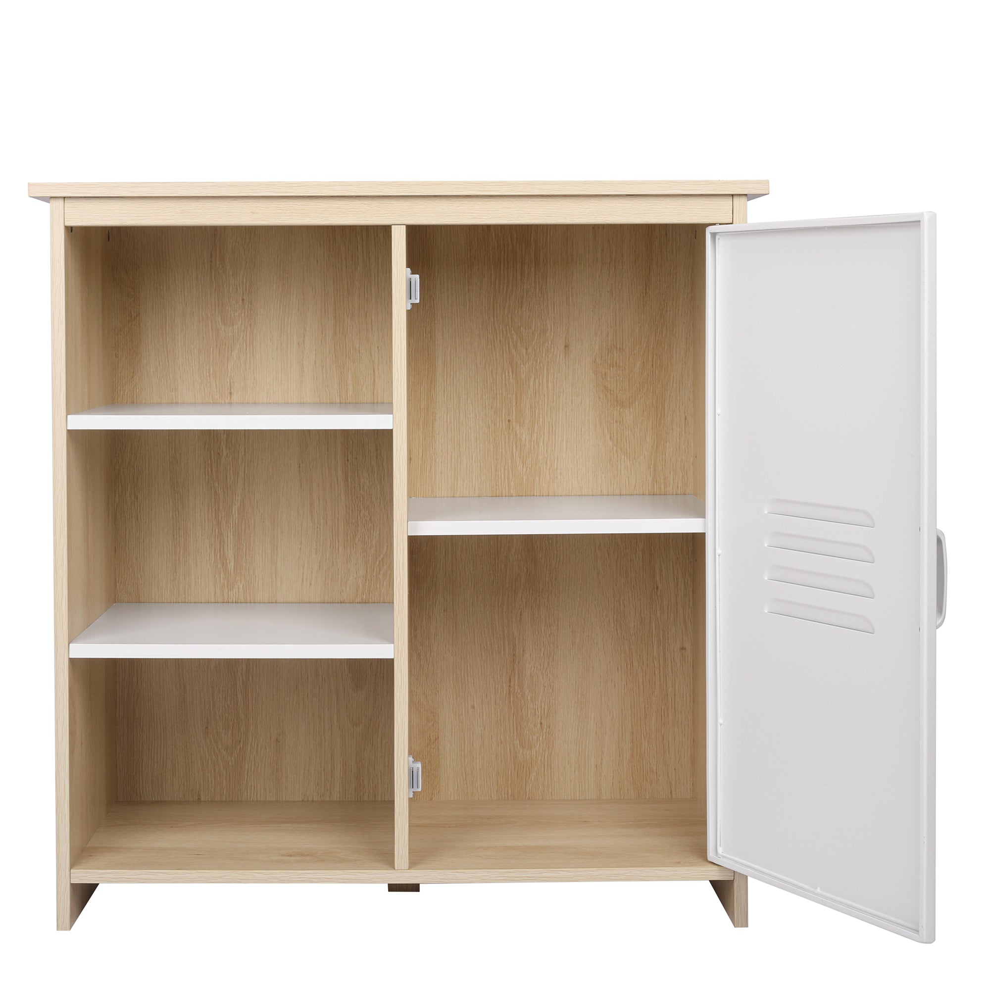 32" Tall Wood 1 Door Accent Cabinet with Exterior Shelves