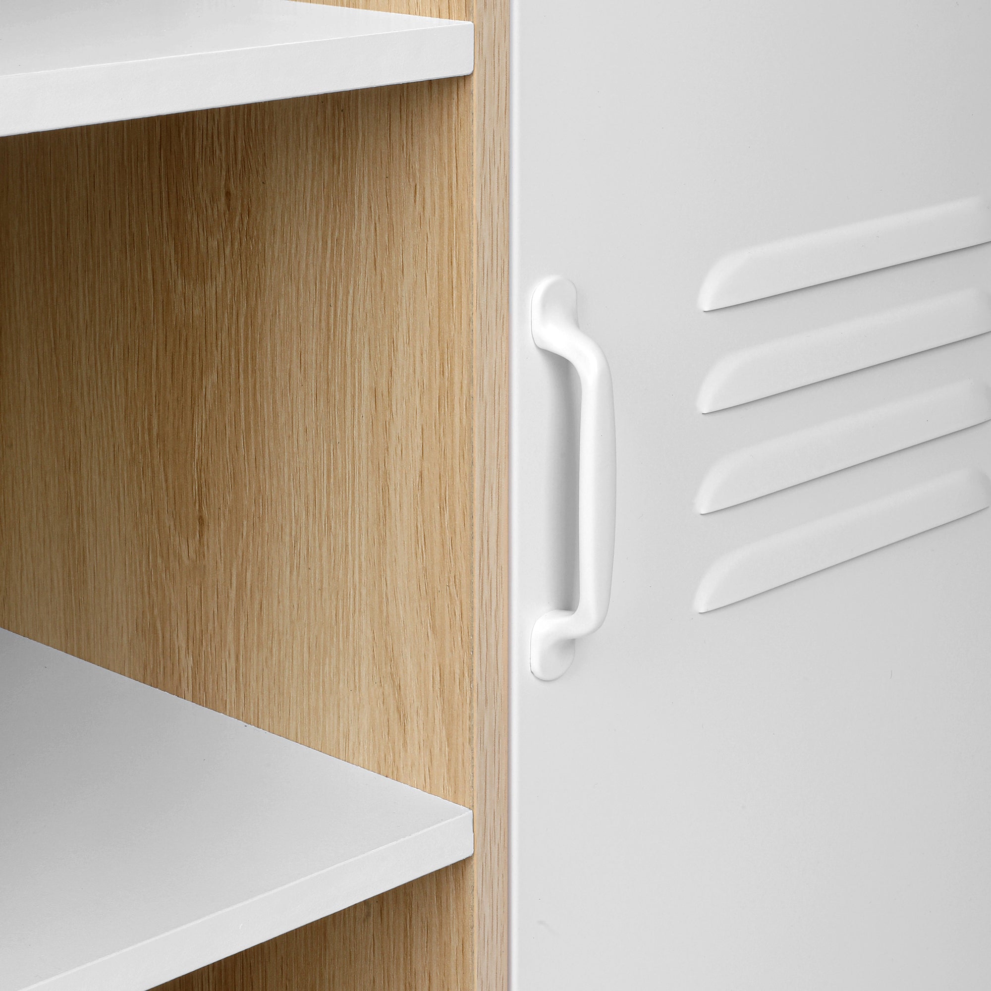 32" Tall Wood 1 Door Accent Cabinet with Exterior Shelves