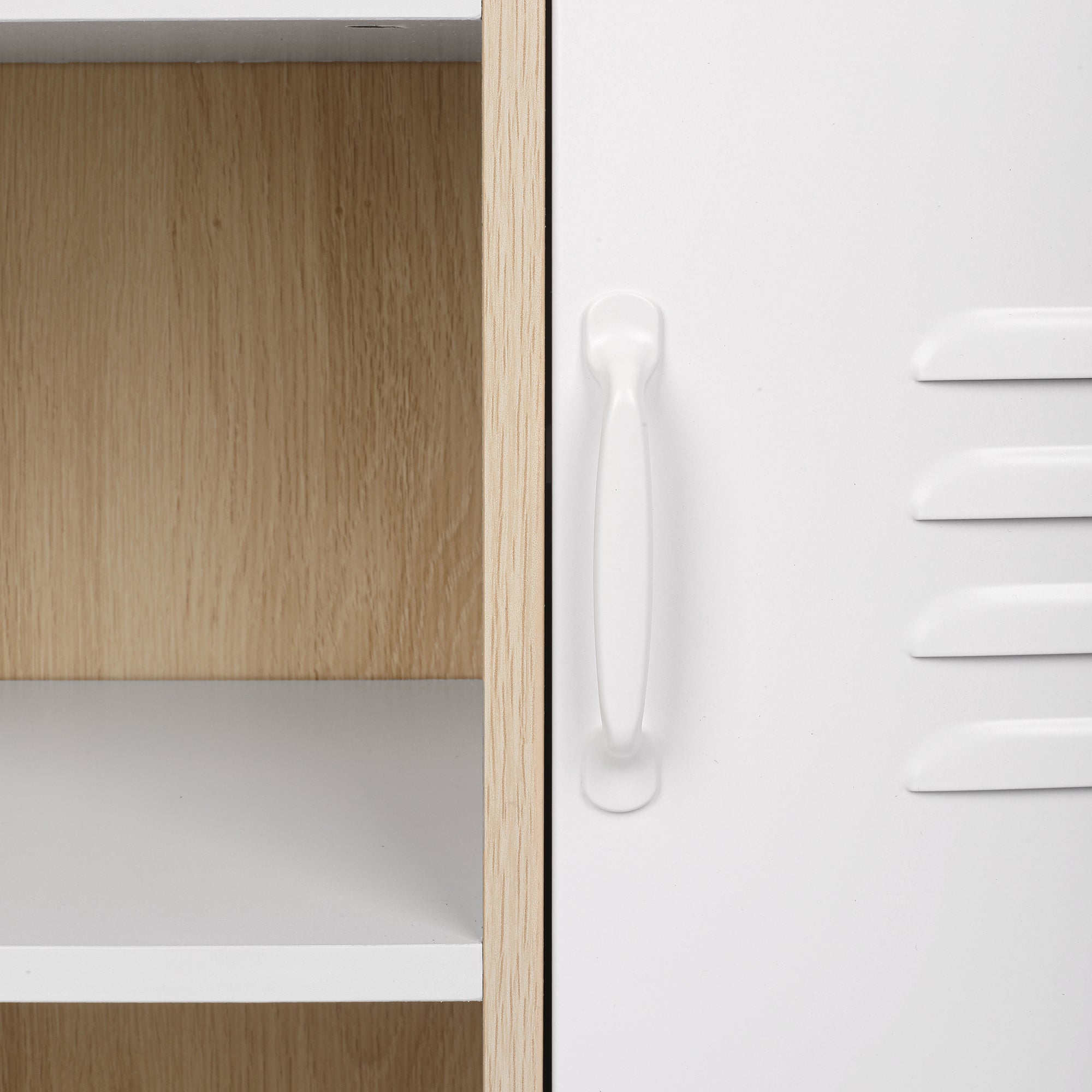 32" Tall Wood 1 Door Accent Cabinet with Exterior Shelves