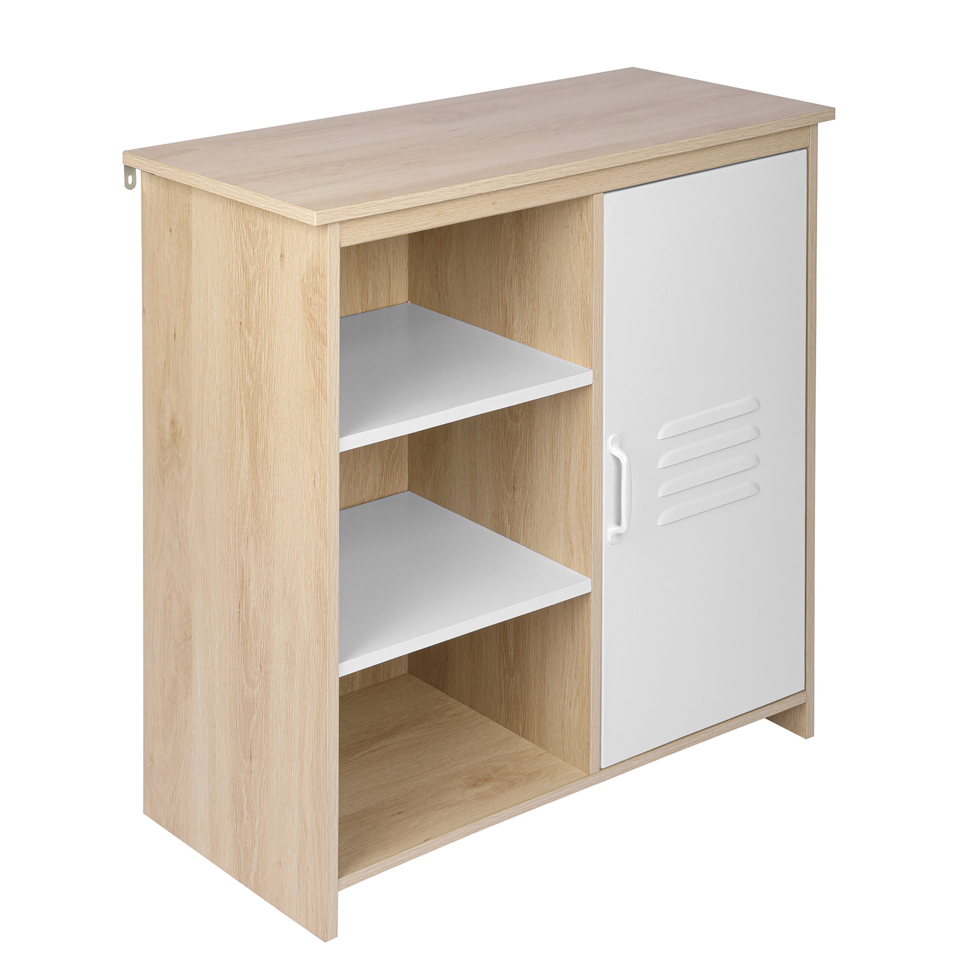 32" Tall Wood 1 Door Accent Cabinet with Exterior Shelves