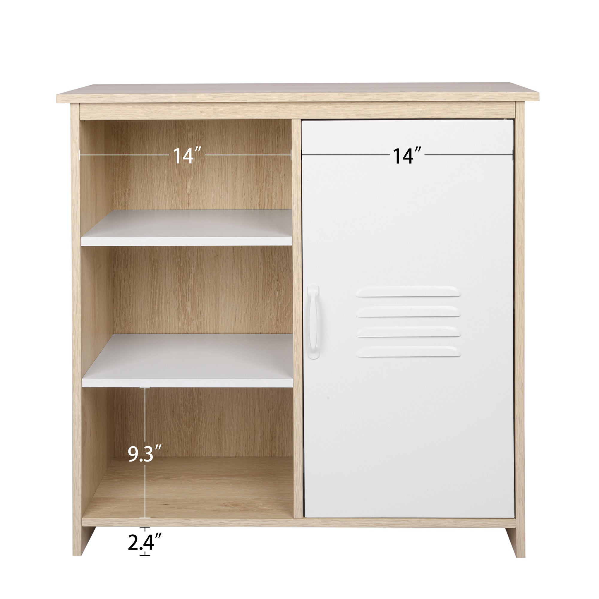 32" Tall Wood 1 Door Accent Cabinet with Exterior Shelves