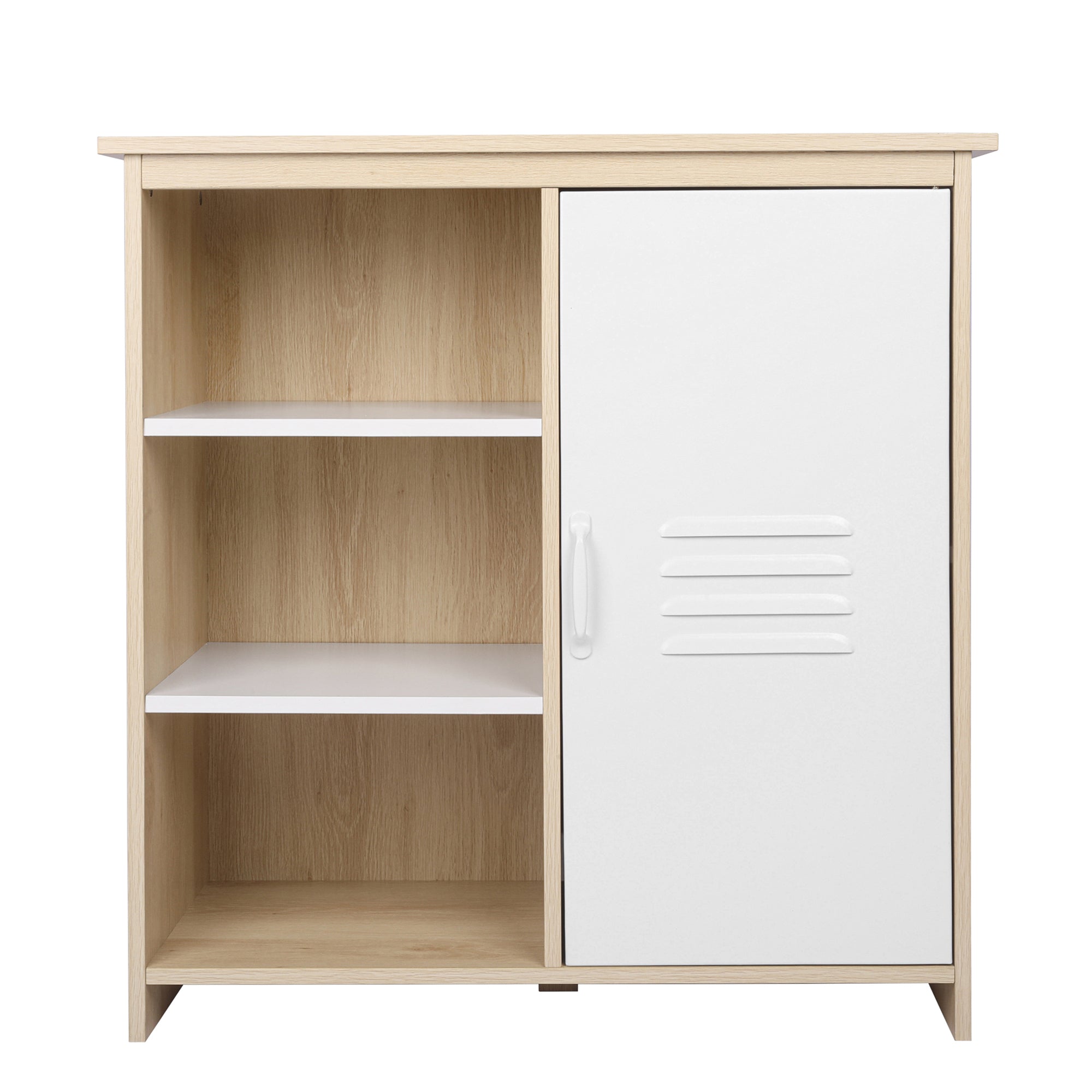 32" Tall Wood 1 Door Accent Cabinet with Exterior Shelves