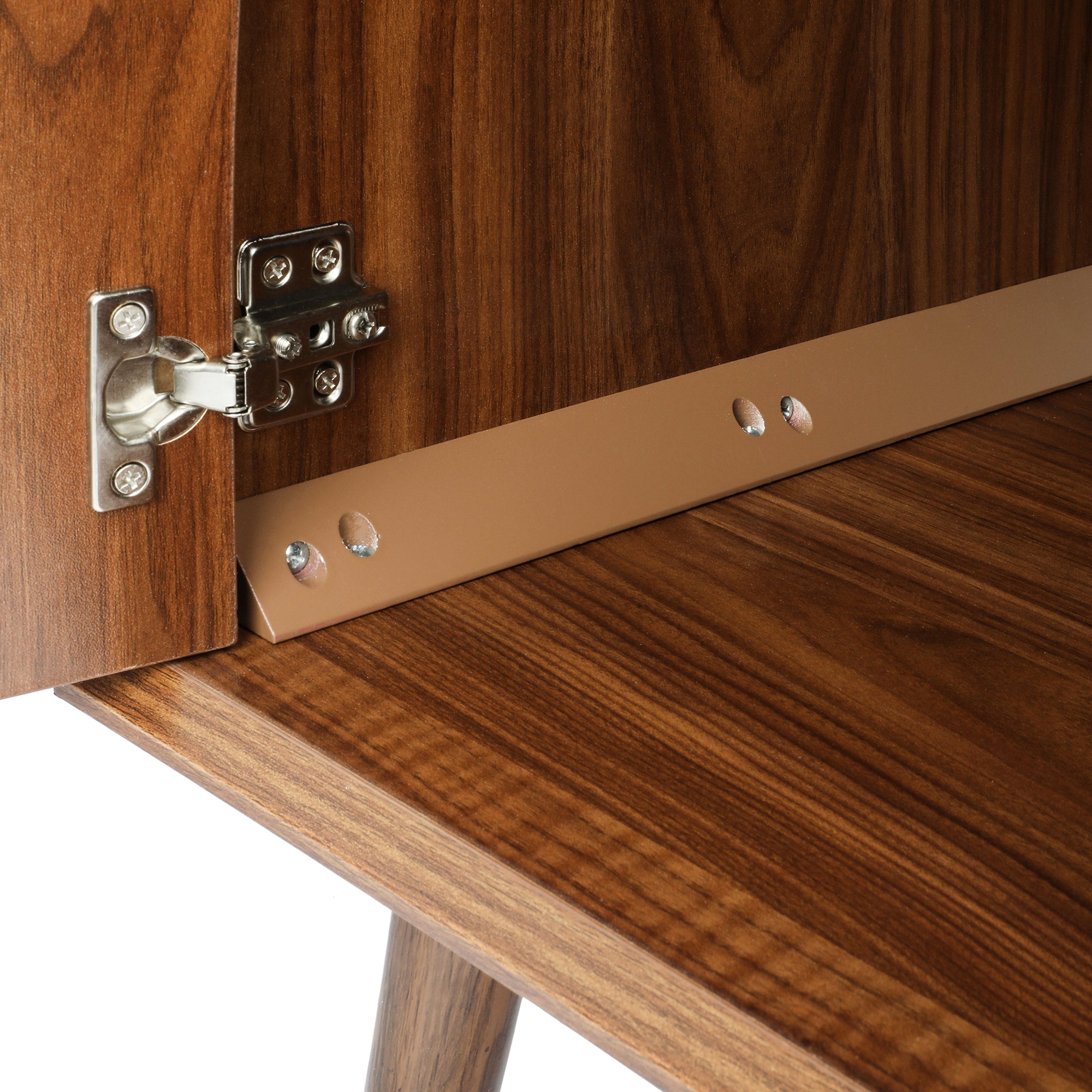 32" Tall Wood 2-door Accent Cabinet with With 3D printed elements