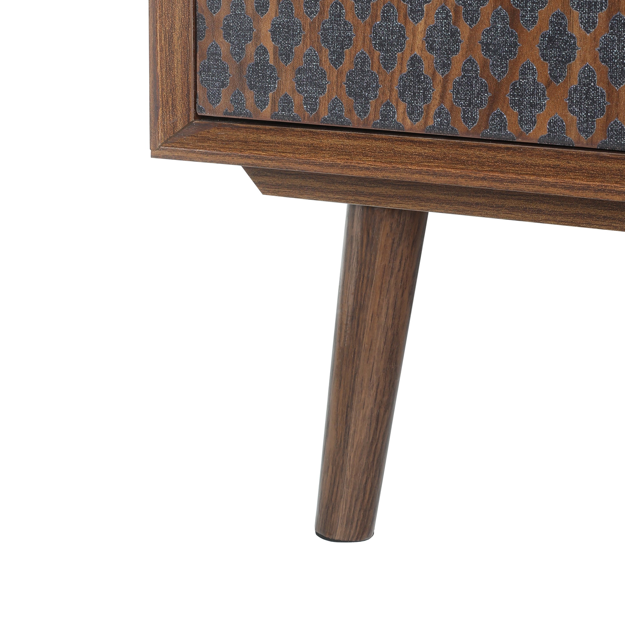 32" Tall Wood 2-door Accent Cabinet with With 3D printed elements