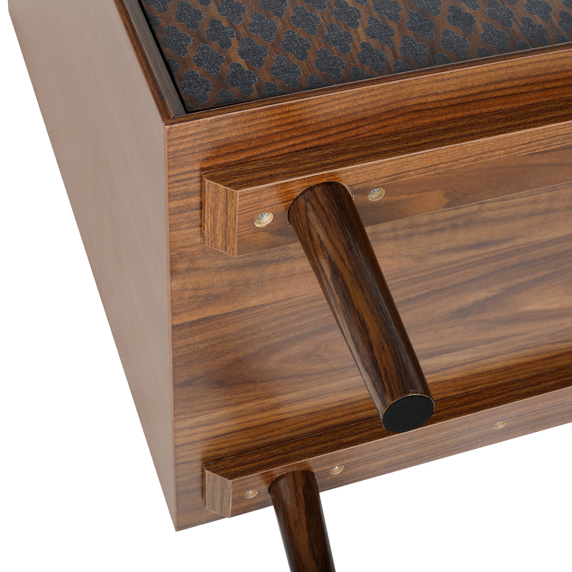 32" Tall Wood 2-door Accent Cabinet with With 3D printed elements
