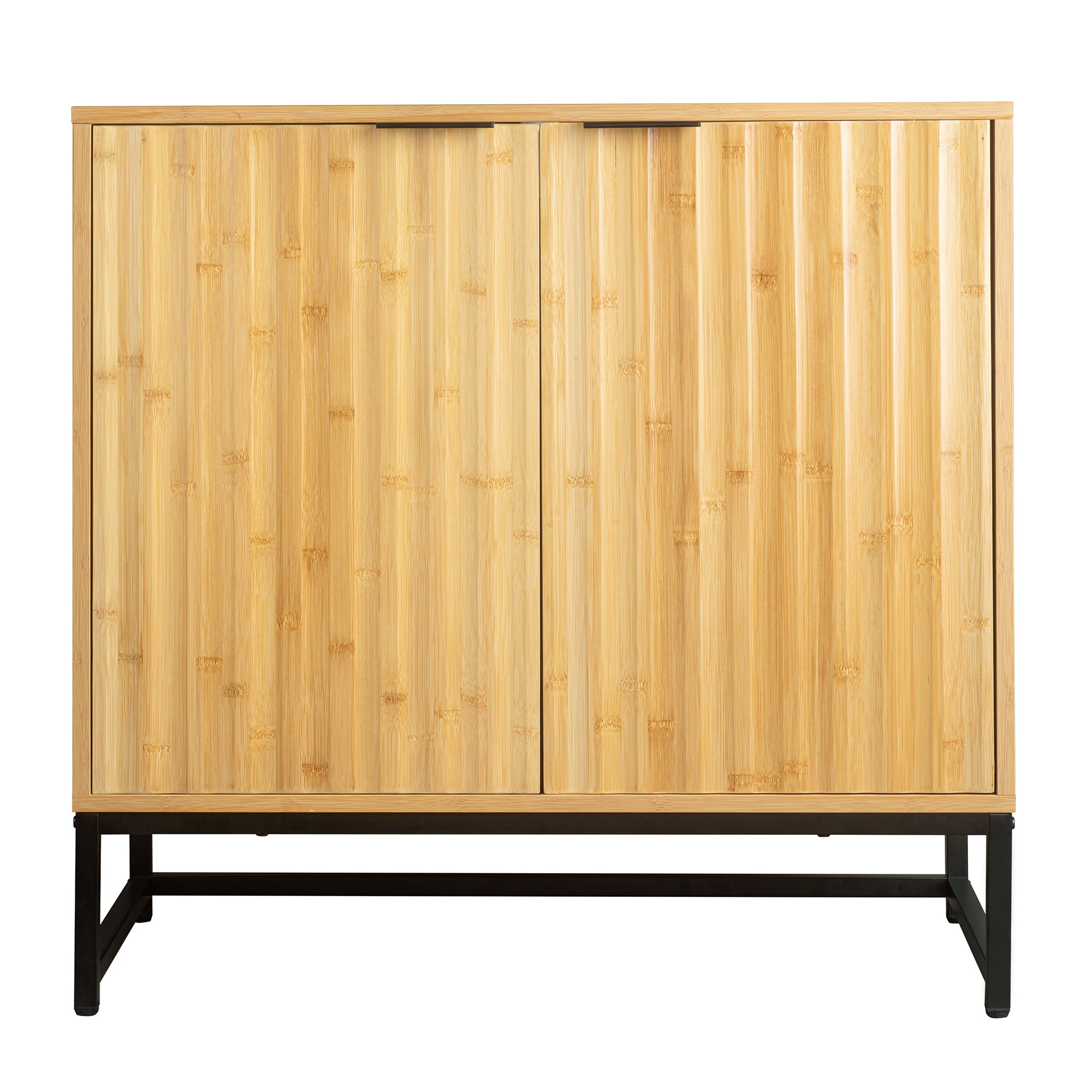 32" Tall Bamboo 2-door Accent Cabinet with Adjustable Shelves