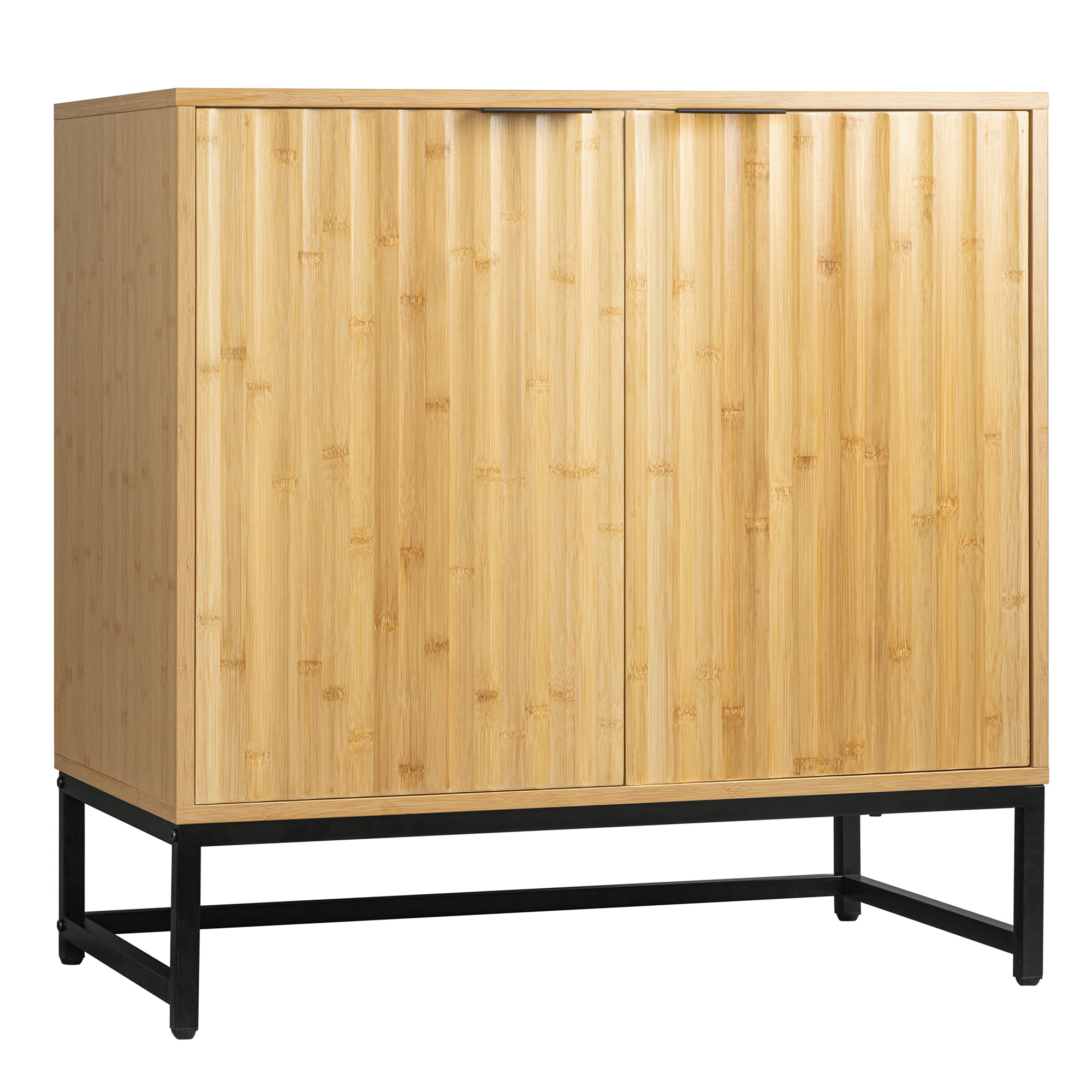 32" Tall Bamboo 2-door Accent Cabinet with Adjustable Shelves