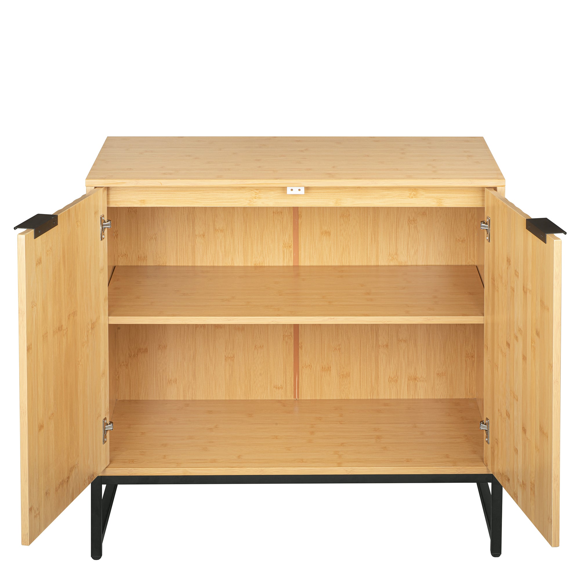32" Tall Bamboo 2-door Accent Cabinet with Adjustable Shelves