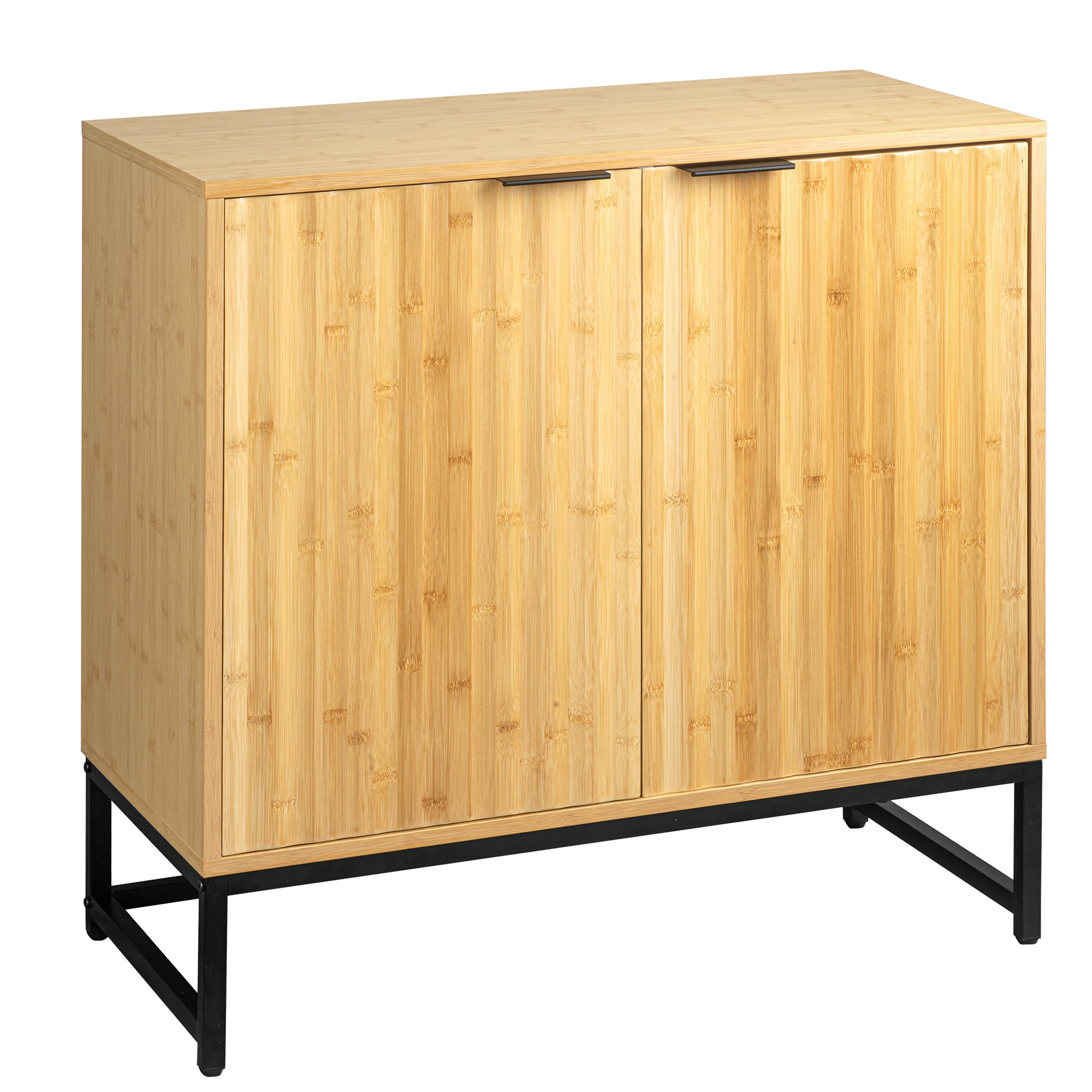 32" Tall Bamboo 2-door Accent Cabinet with Adjustable Shelves