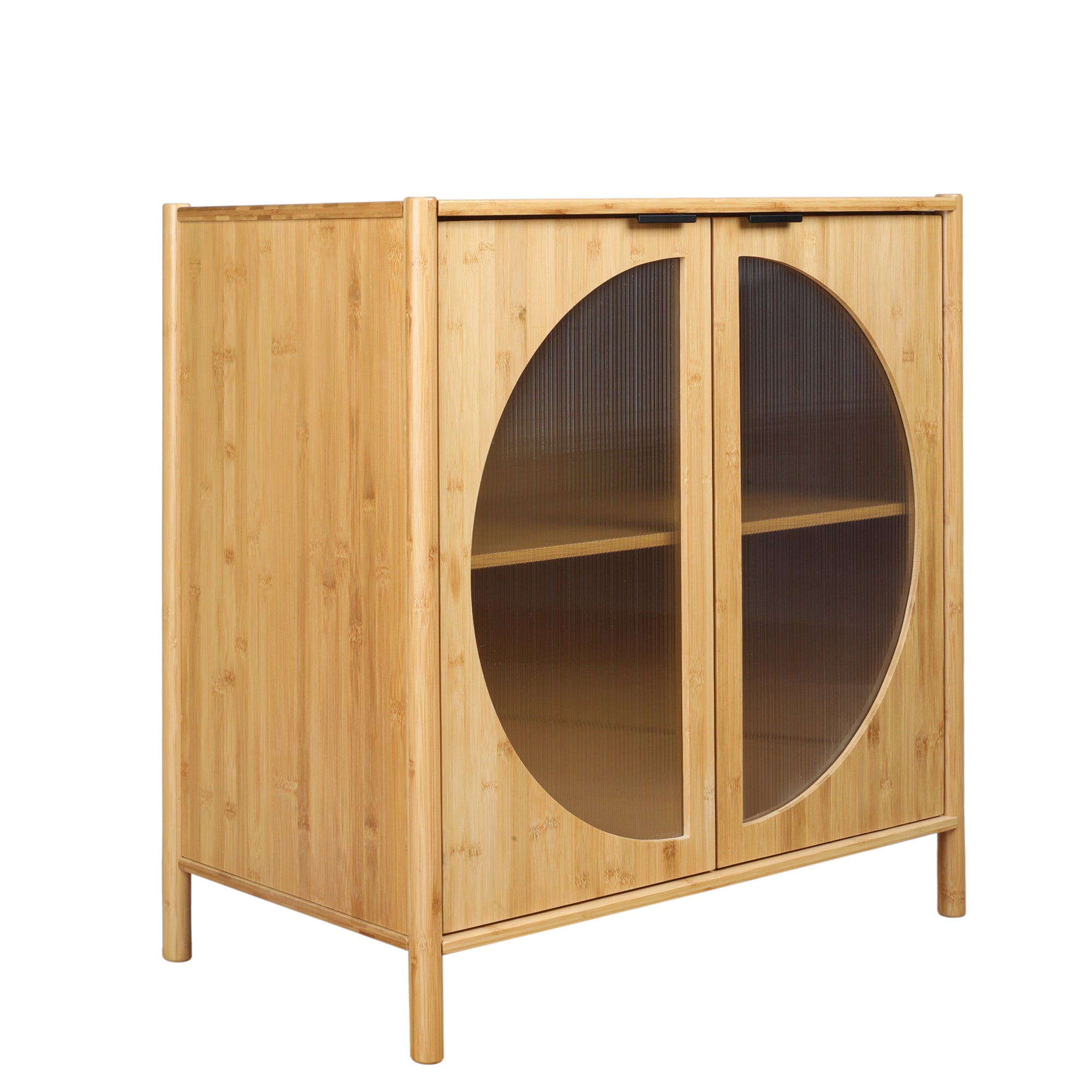 32" Tall Bamboo 2-door Accent Cabinet with Adjustable Inner Shelves
