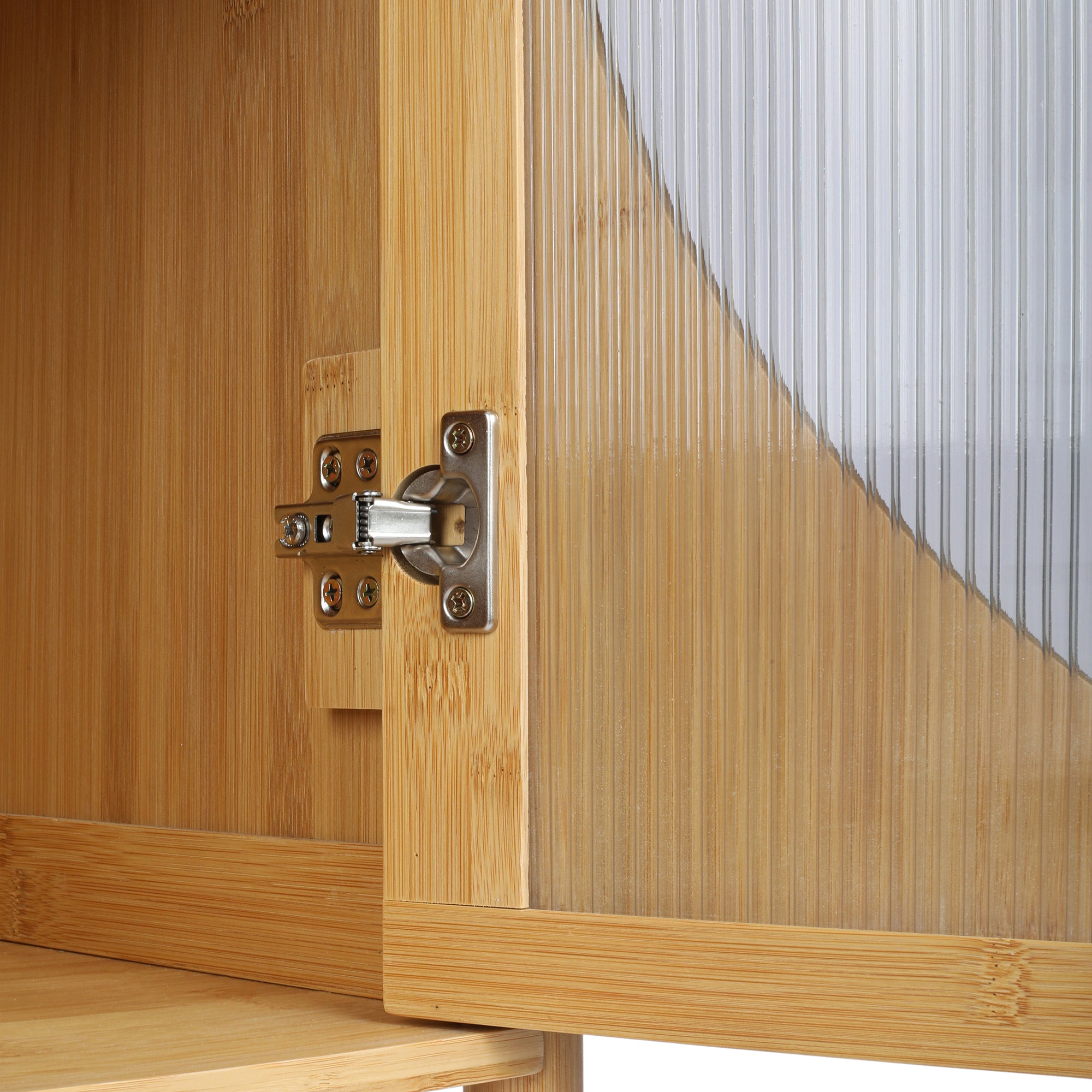 32" Tall Bamboo 2-door Accent Cabinet with Adjustable Inner Shelves