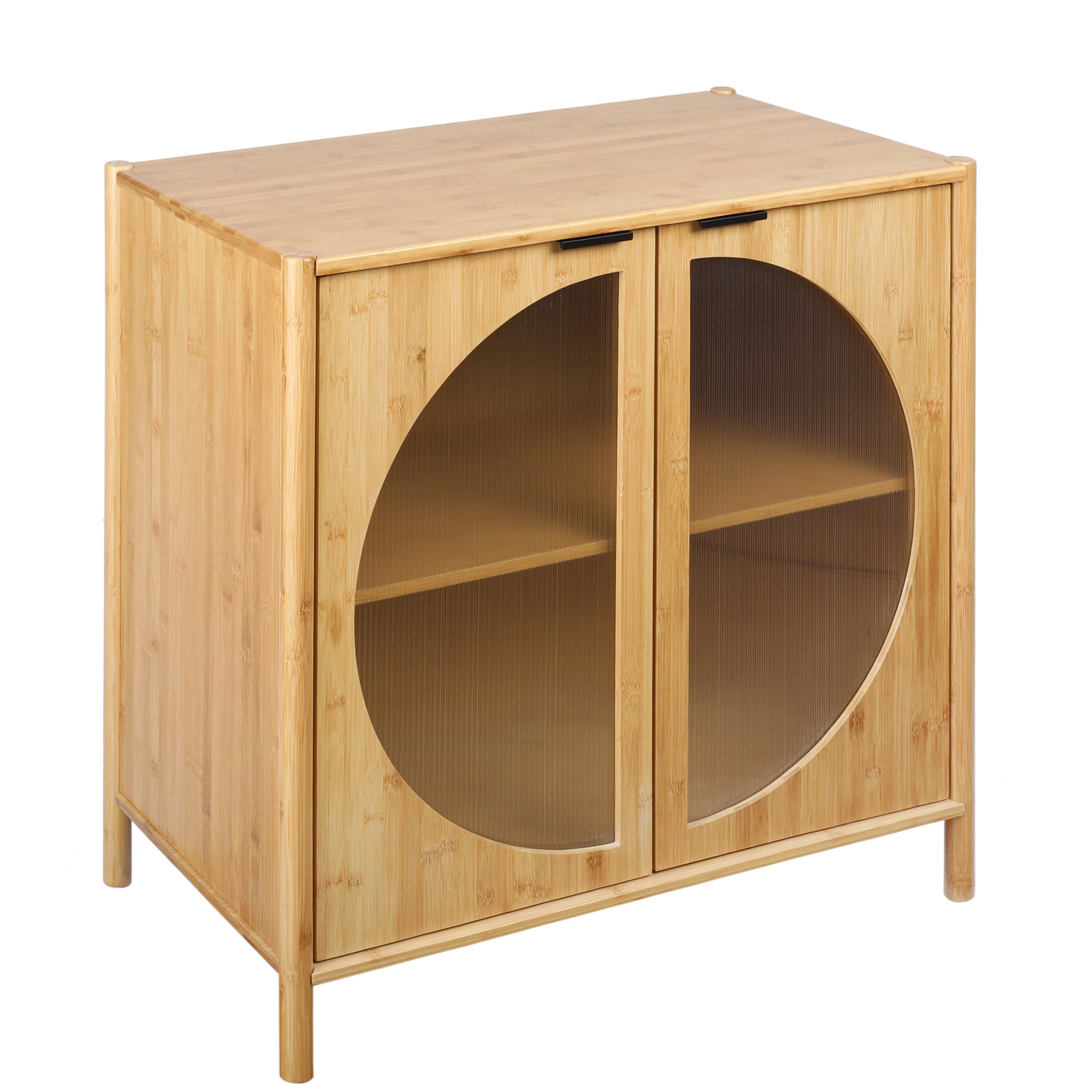 32" Tall Bamboo 2-door Accent Cabinet with Adjustable Inner Shelves