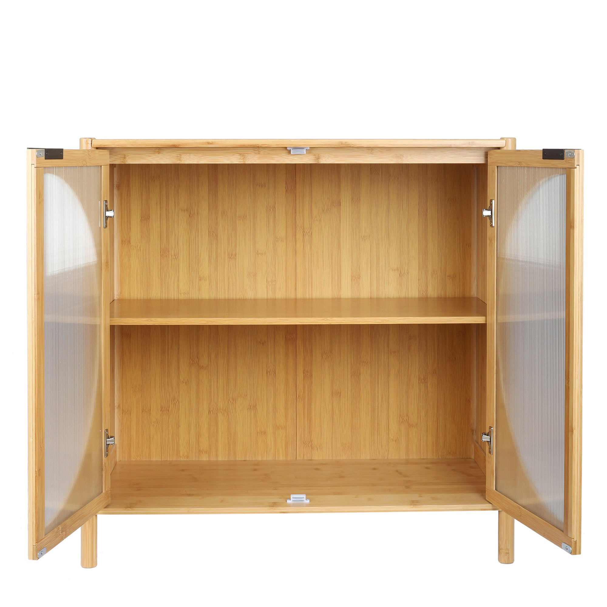 32" Tall Bamboo 2-door Accent Cabinet with Adjustable Inner Shelves