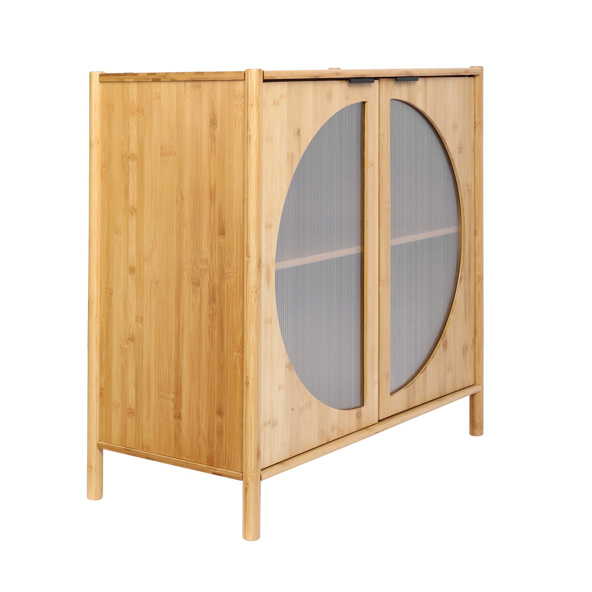 32" Tall Bamboo 2-door Accent Cabinet with Adjustable Inner Shelves