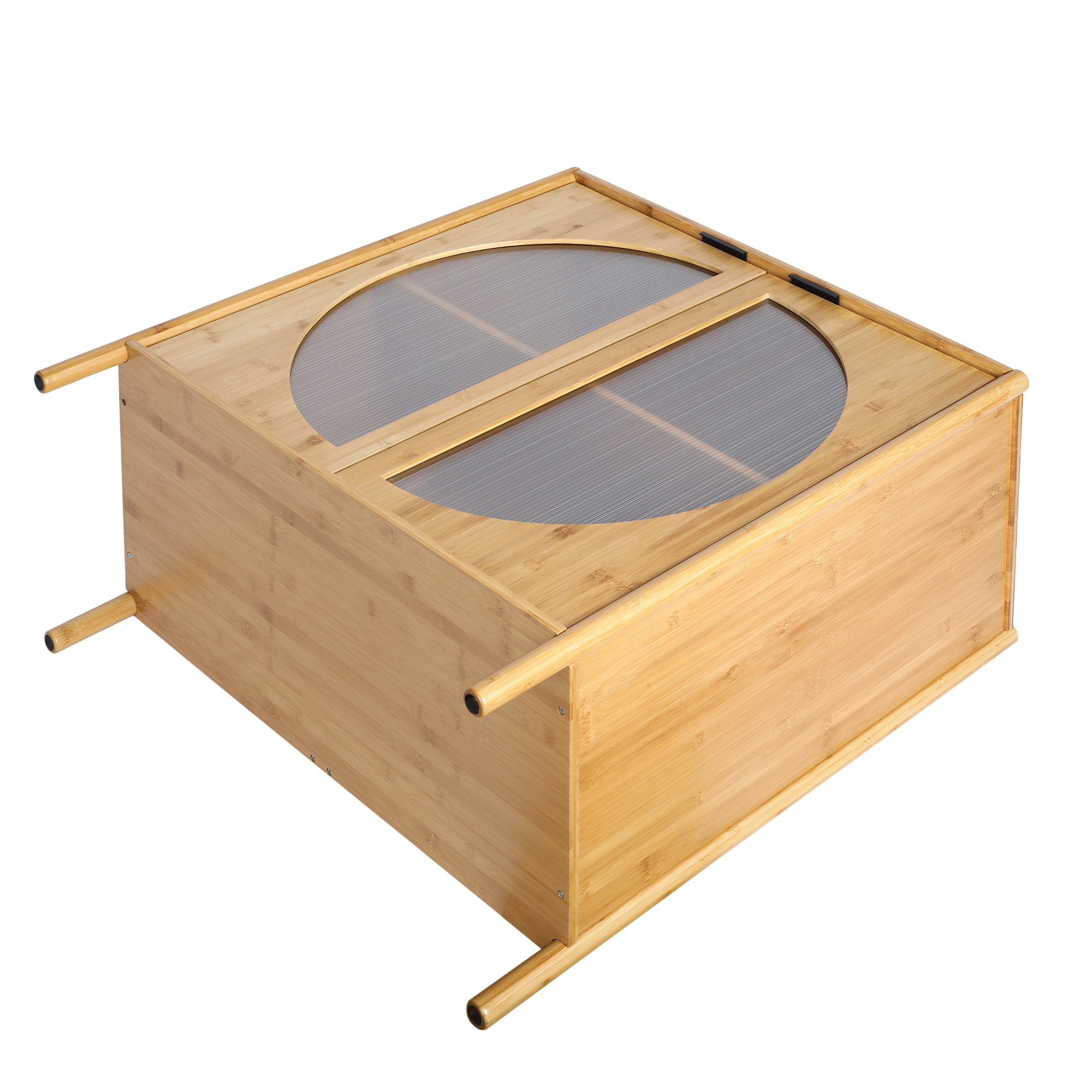 32" Tall Bamboo 2-door Accent Cabinet with Adjustable Inner Shelves