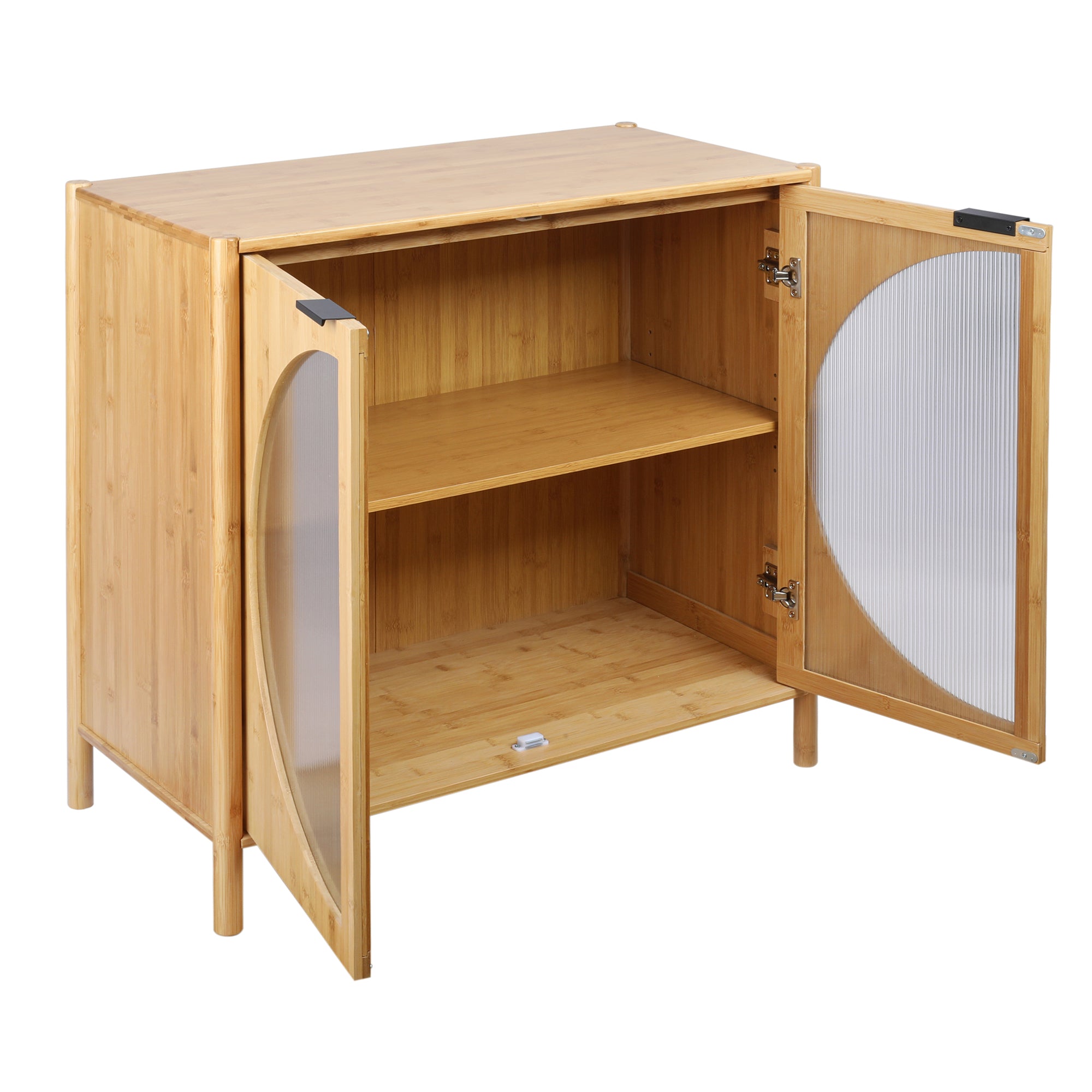 32" Tall Bamboo 2-door Accent Cabinet with Adjustable Inner Shelves