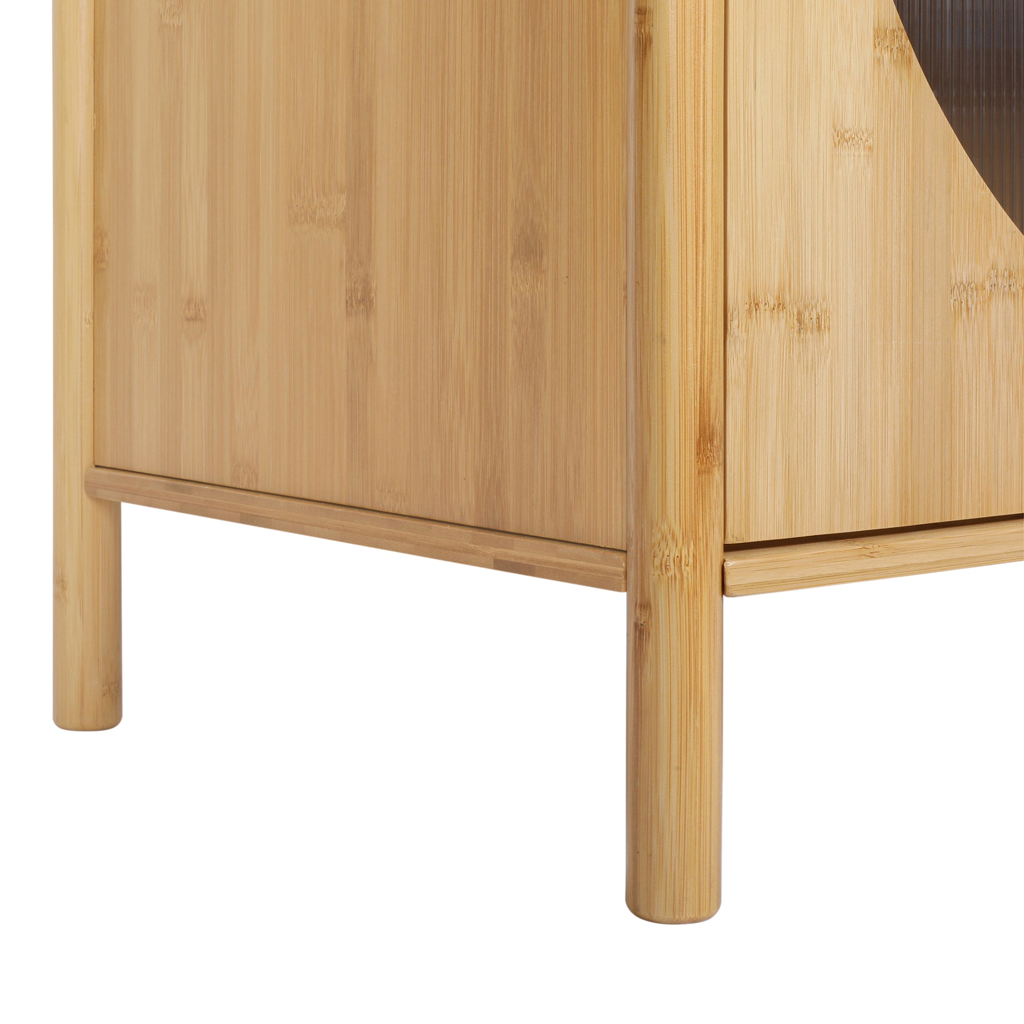 32" Tall Bamboo 2-door Accent Cabinet with Adjustable Inner Shelves