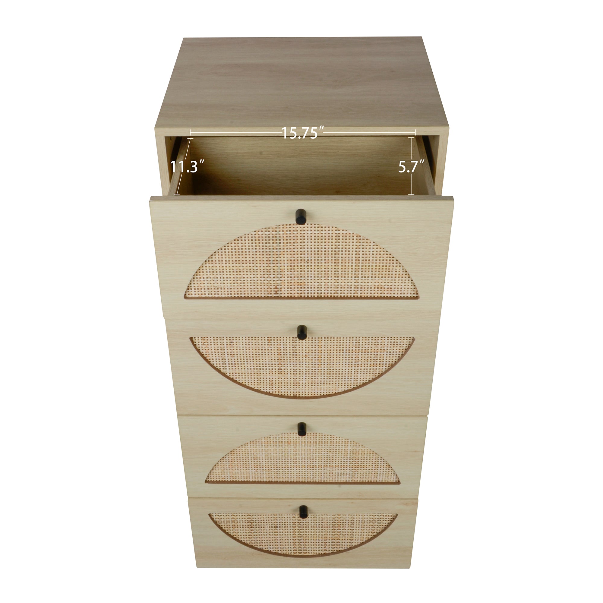 4-Drawer 19" W Wood Chest in Natural