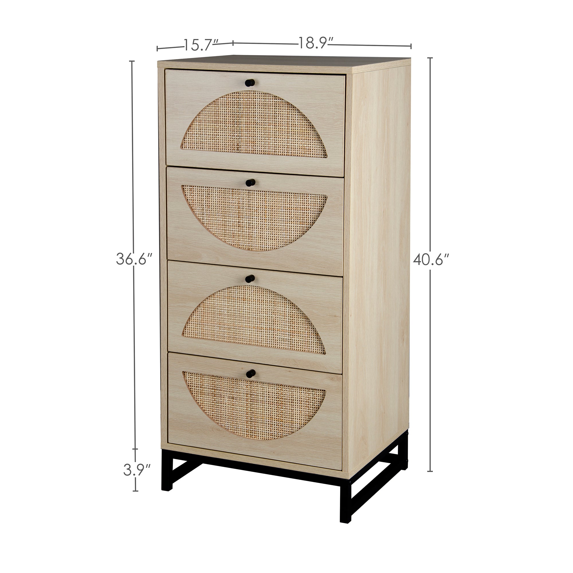 4-Drawer 19" W Wood Chest in Natural